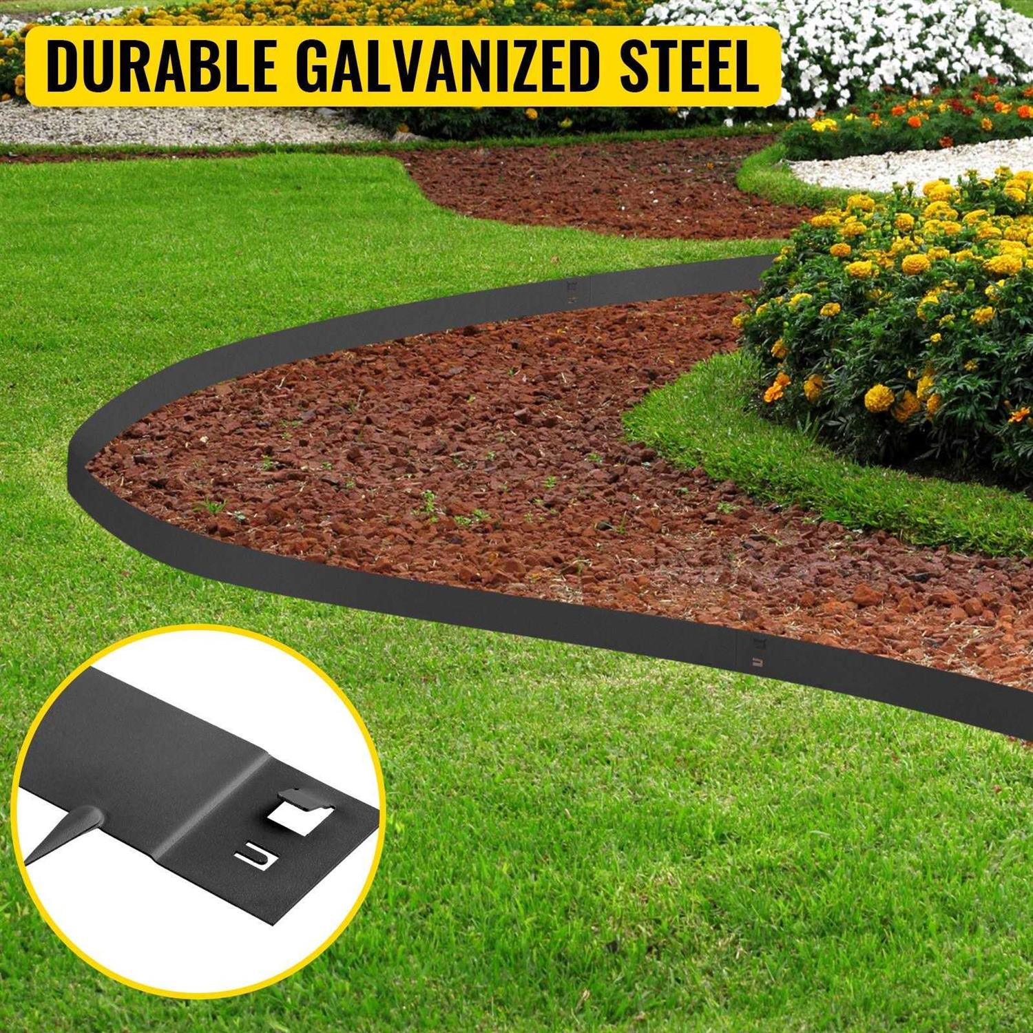 VEVOR Steel Lawn Edging 5PCS Garden Metal Landscape Edging Border - Image 4