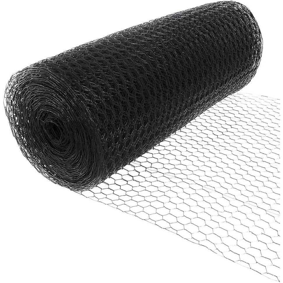 150' Steel Hex Web Black PVC Coated Dog Fence - Image 3