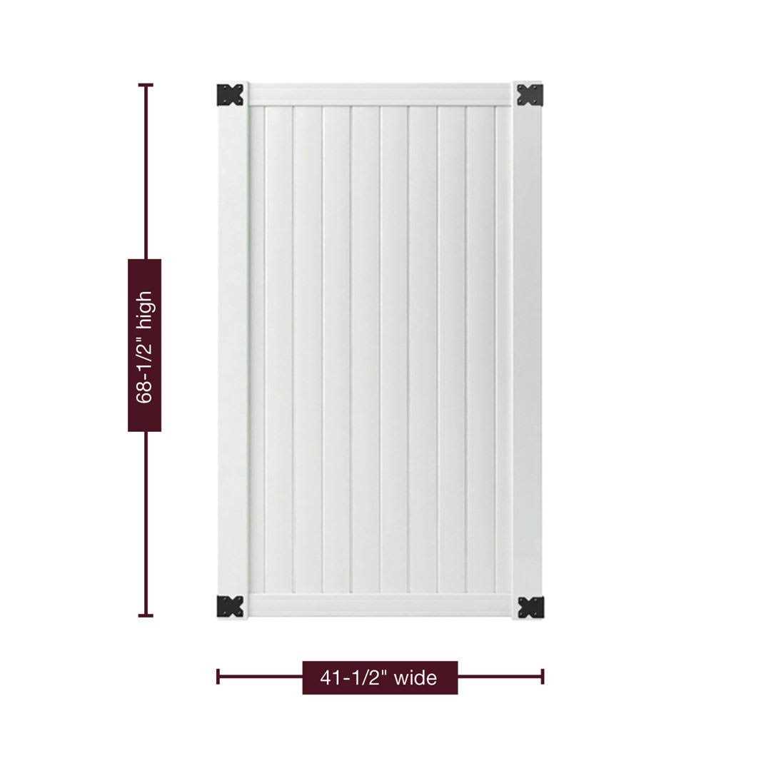 Outdoor Essentials Somerset 6 ft. x 42 in. White Vinyl Privacy Fence Gate - Image 4