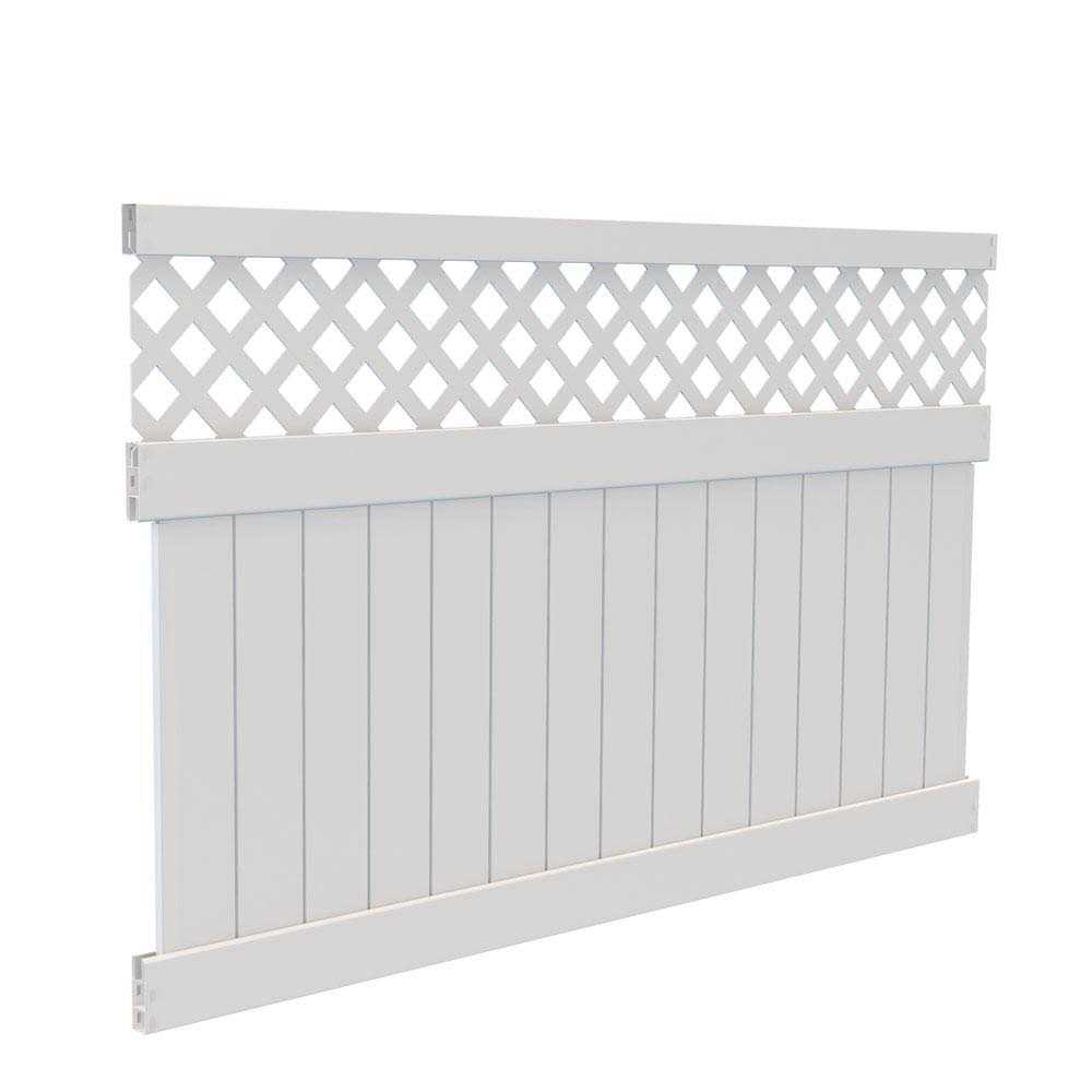 Barrette Outdoor Living Veranda H x 8 ft. W White Vinyl Anderson Privacy Fence Panel Kit - Image 4