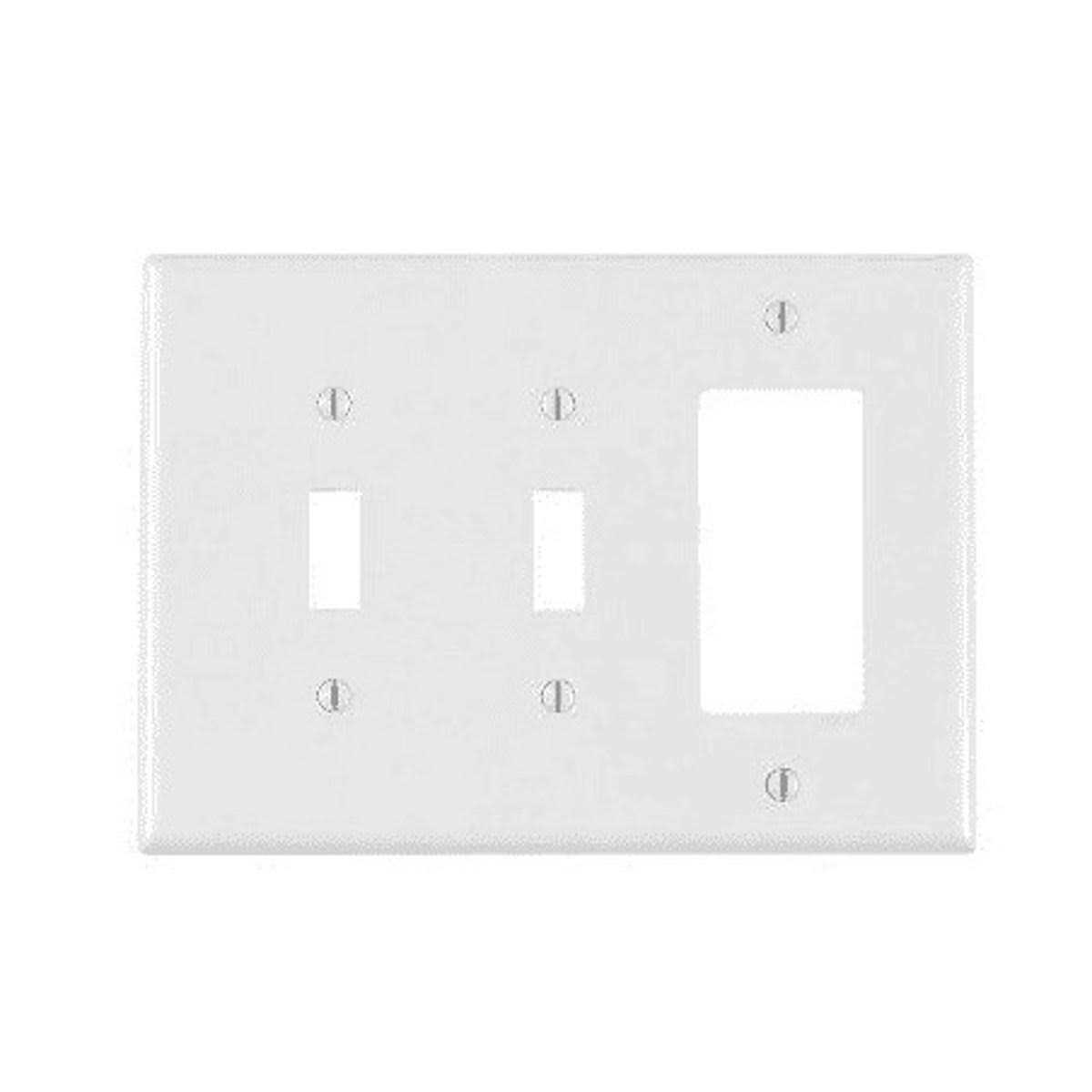 Leviton 3-Gang 2-Toggle 1-Decora/GFCI Combination Wallplate PJ226-W