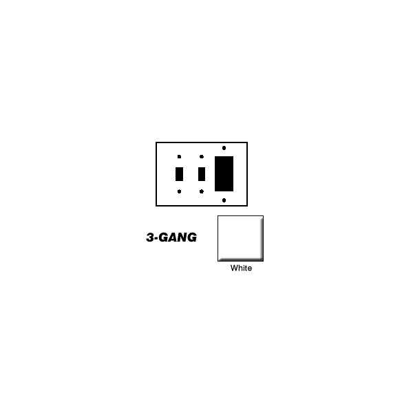 Leviton 3-Gang 2-Toggle 1-Decora/GFCI Combination Wallplate PJ226-W - Image 3