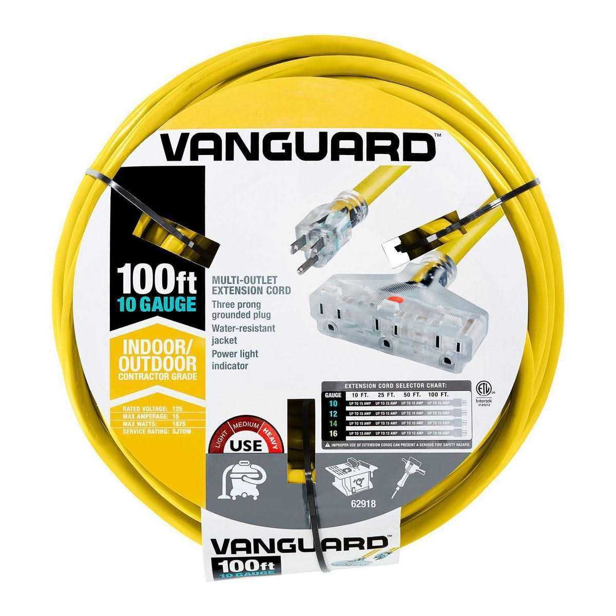 Vanguard 100 ft. x 10/3 Gauge Triple Tap Extension Cord