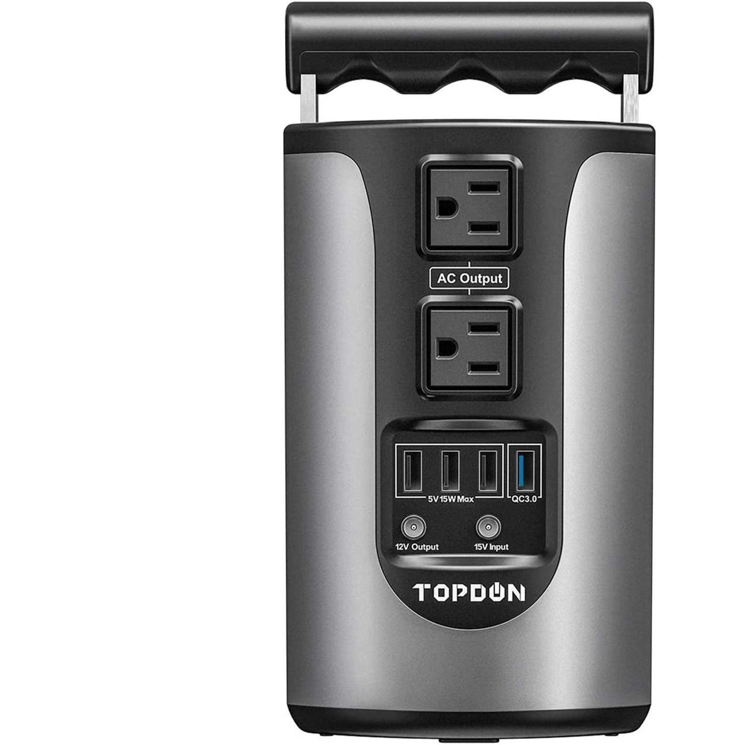 Portable Power Station Solar Generator Topdon H200 185 Watts 110v/200w Lithium Power Supply