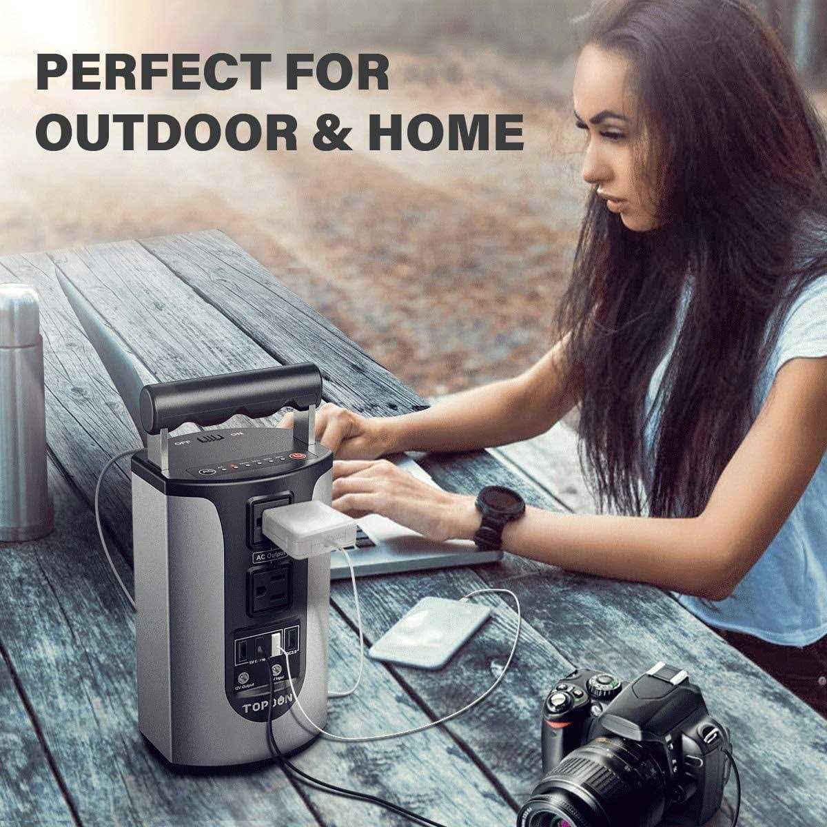 Portable Power Station Solar Generator Topdon H200 185 Watts 110v/200w Lithium Power Supply - Image 2