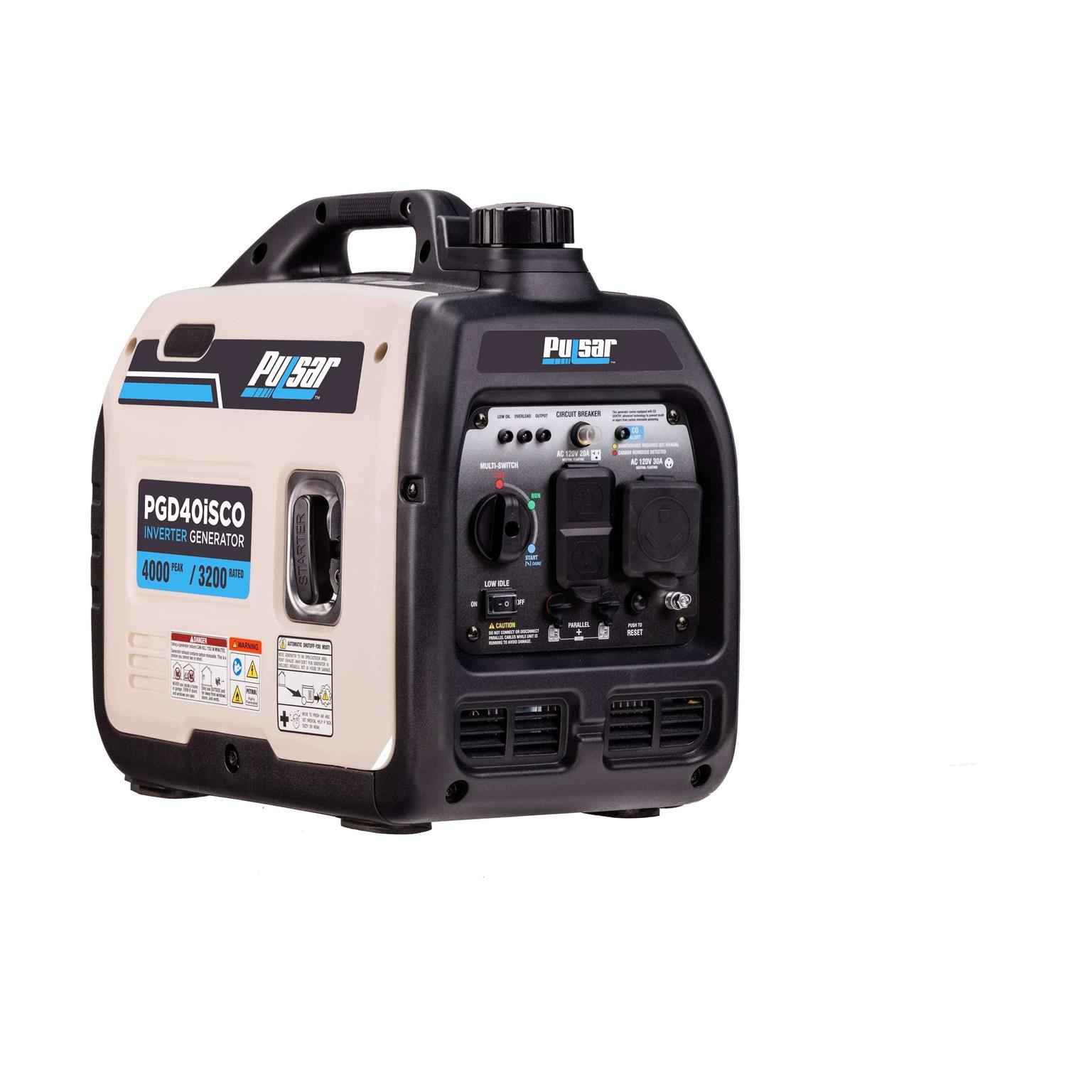Pulsar PGD40ISCO 4000W Super Quiet Inverter Gasoline Powered Generator