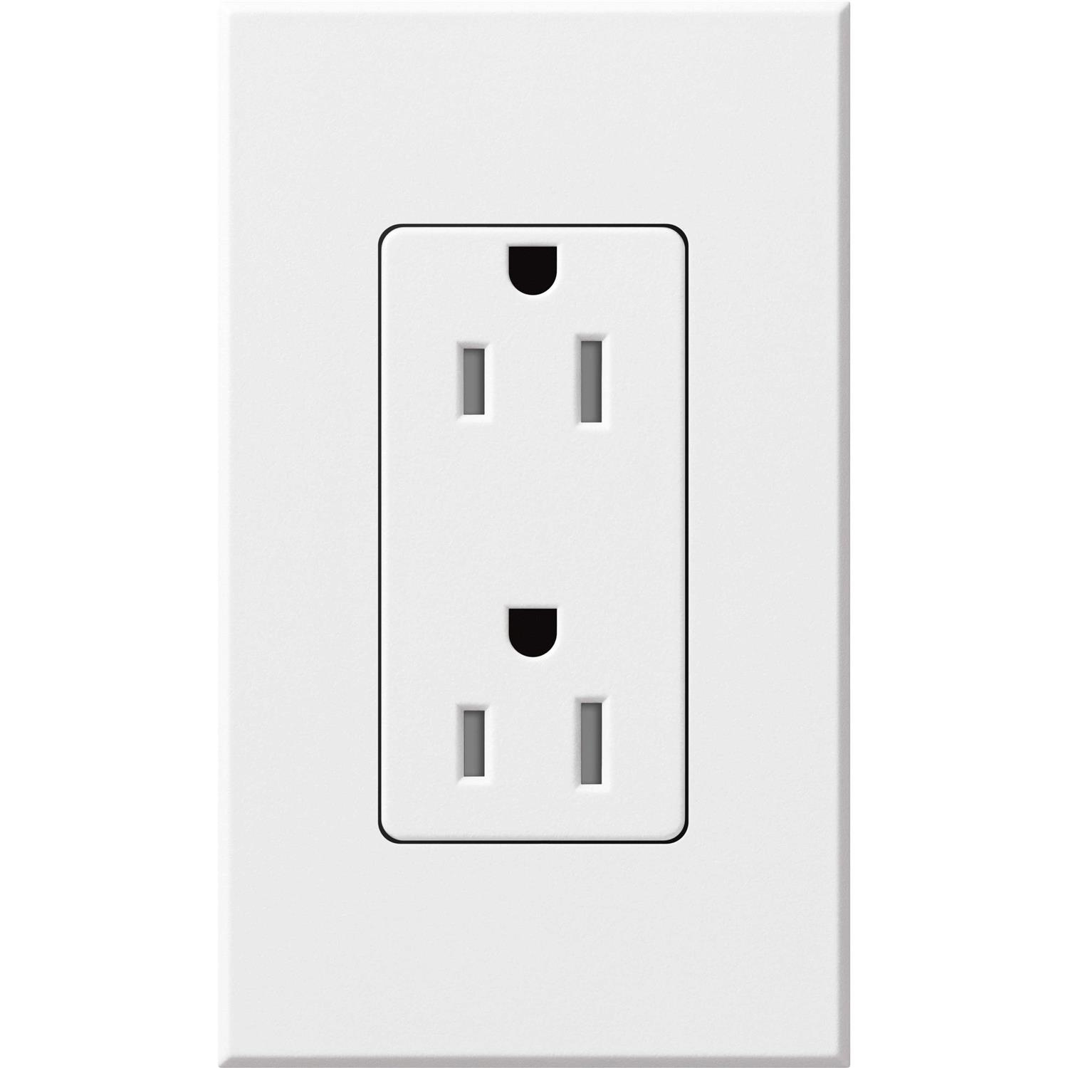 Lutron NTR-15-TR-WH Duplex 15A Receptacle