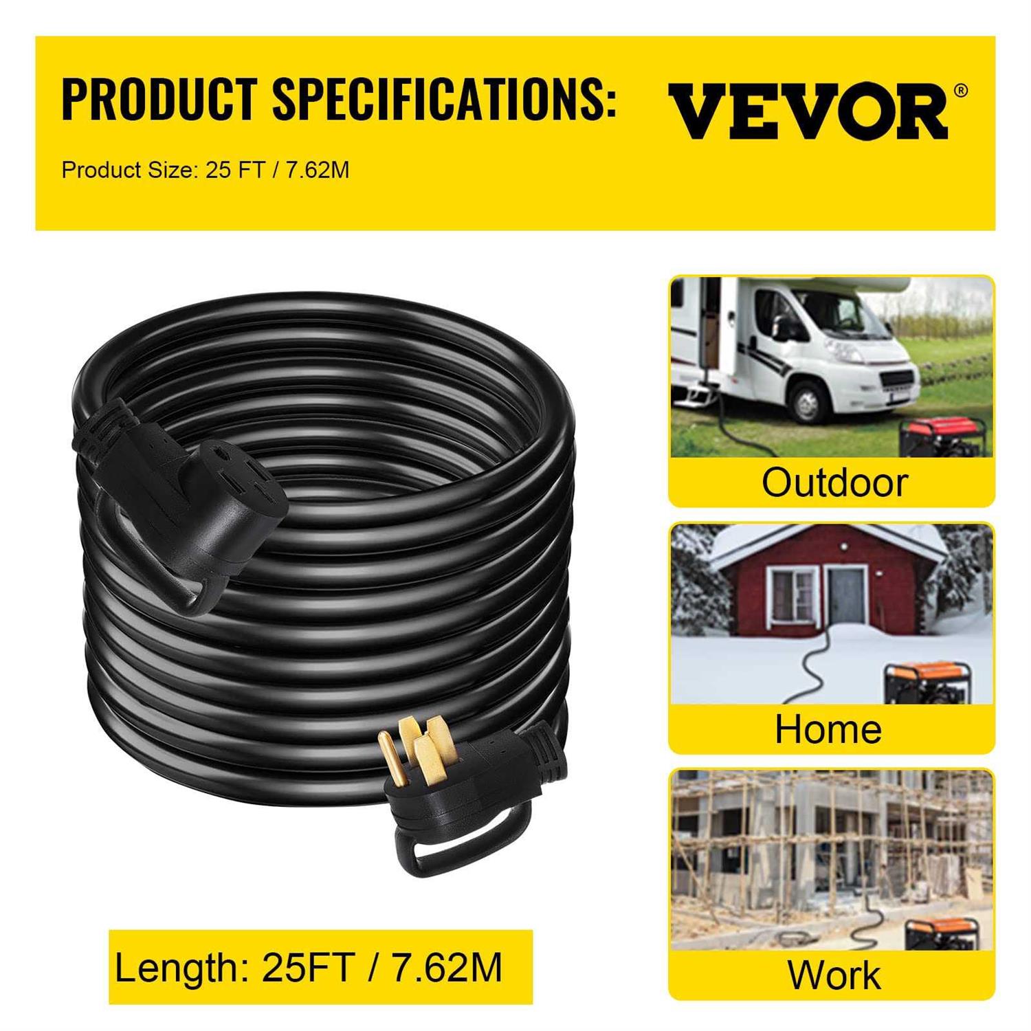 VEVOR RV Extension Cord Power Supply Cable RV Power - Image 5