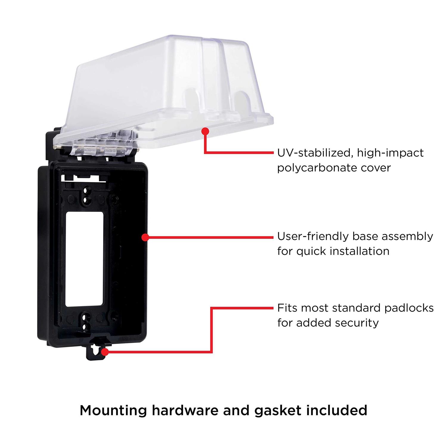 Ultrapro Black Outdoor Electrical Outlet Cover - Image 4