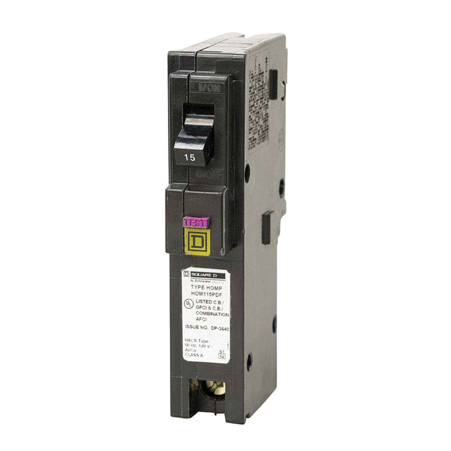 Square D HOM115PDFC Homeline Single-Pole Dual Function Circuit Breaker