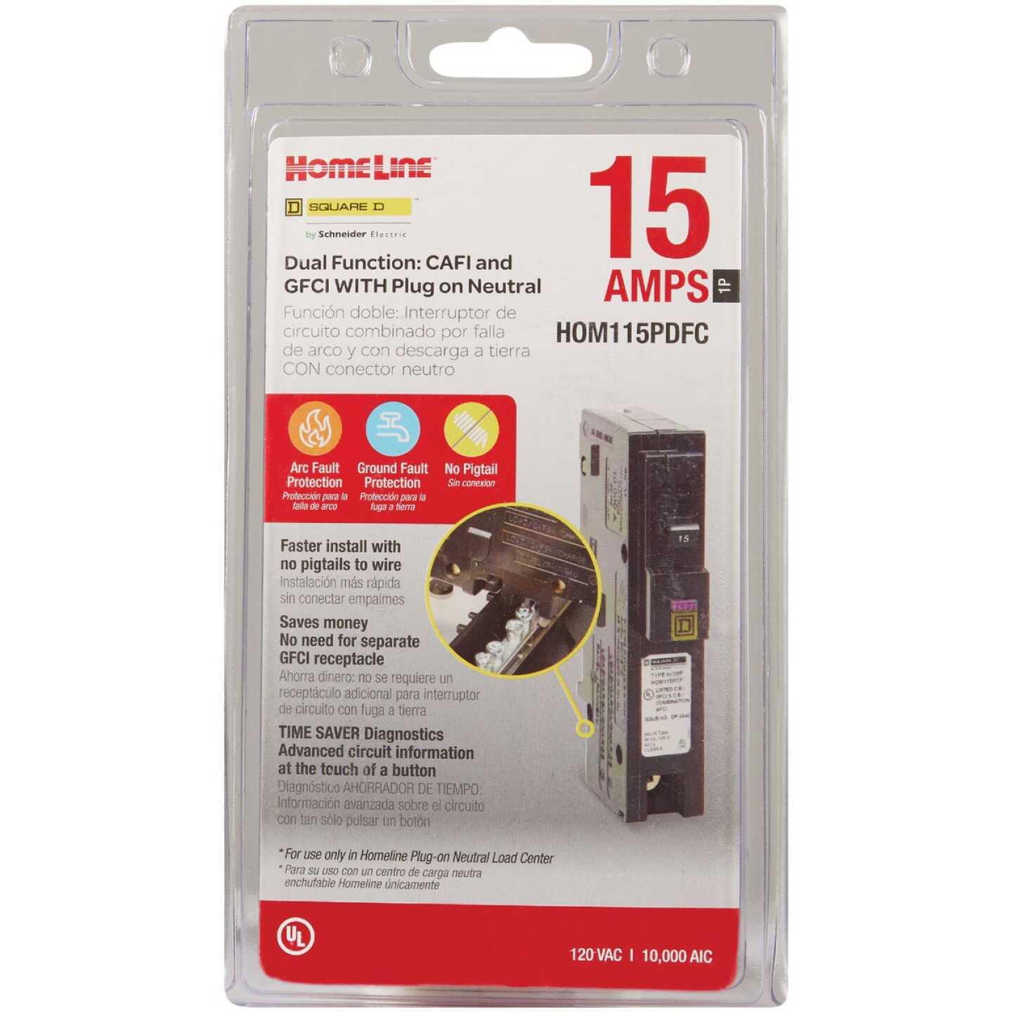 Square D HOM115PDFC Homeline Single-Pole Dual Function Circuit Breaker - Image 5