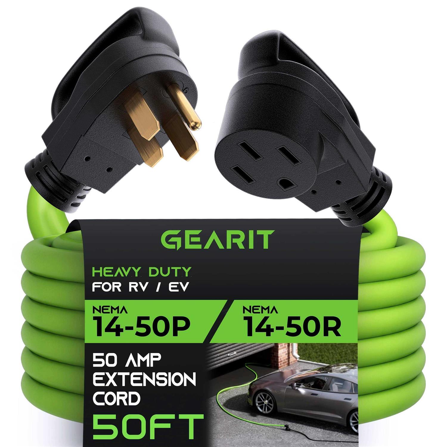 GearIT 50-Amp Extension Cord for RV and EV 4-Prong 250-Volt