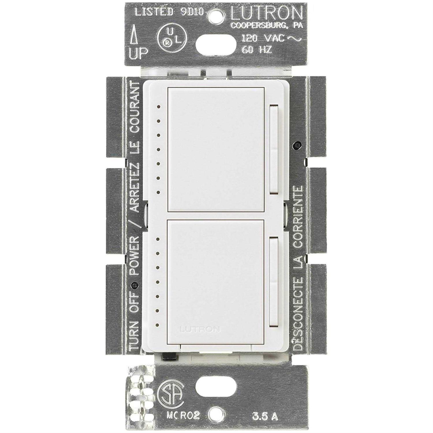 Lutron MA-L3L3-WH Maestro Dual Dimmer