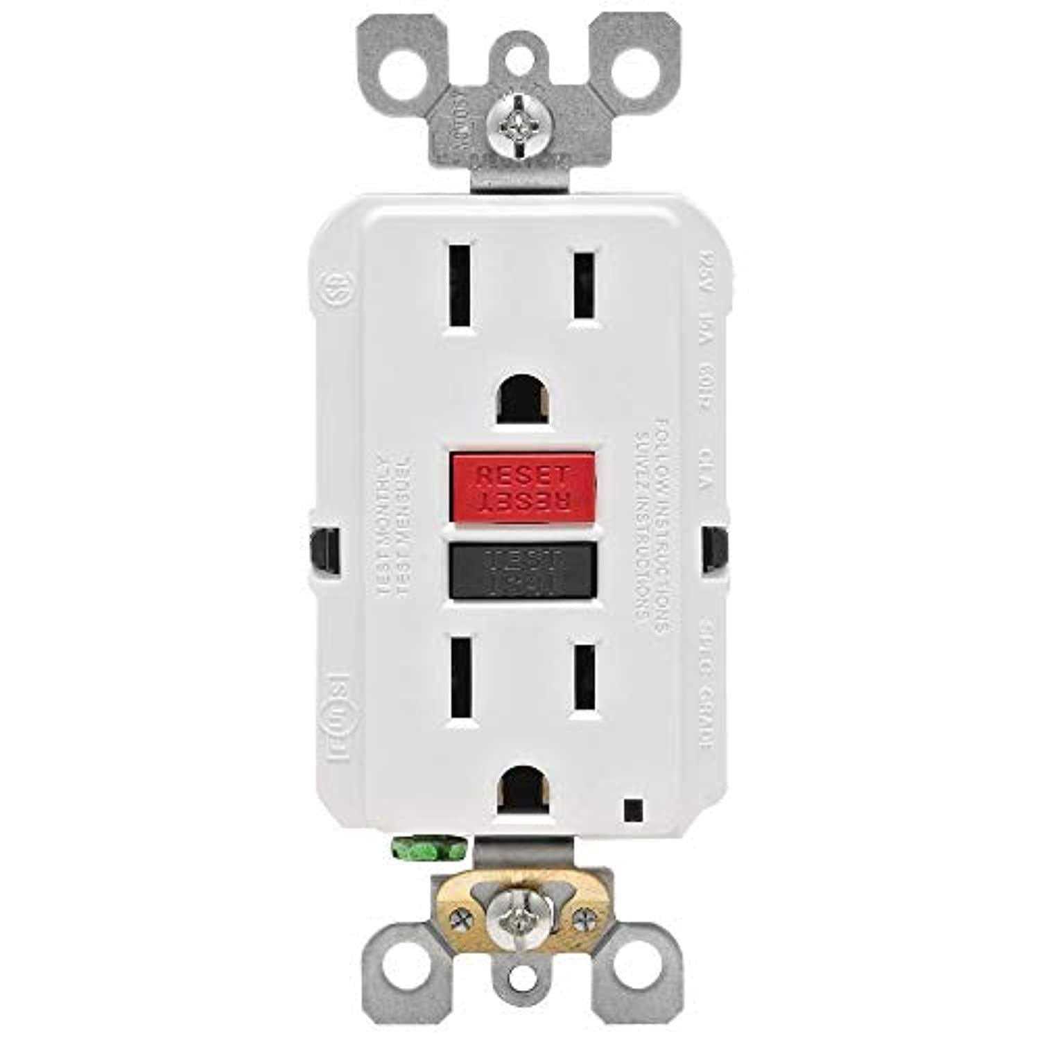 Leviton 15 Amp 125-Volt Self-Test Tamper Resistant GFCI Outlet