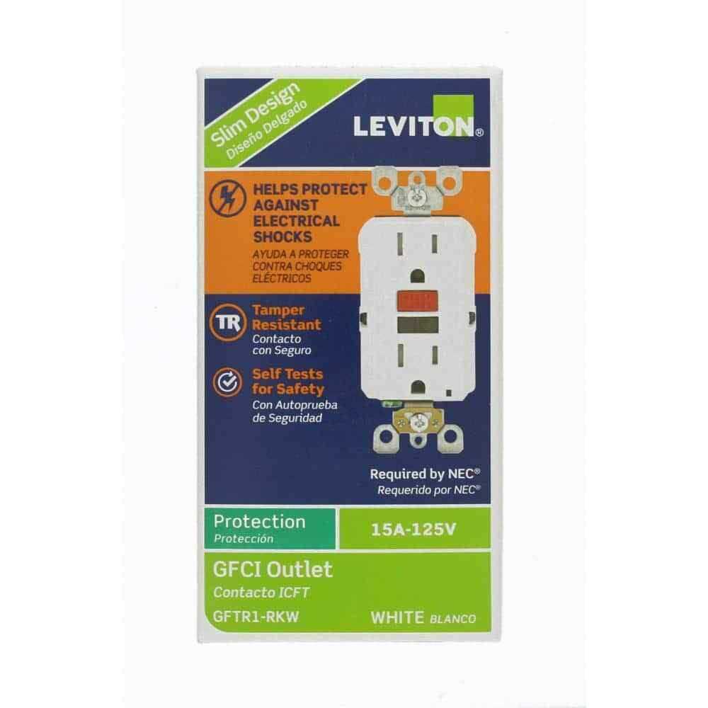 Leviton 15 Amp 125-Volt Self-Test Tamper Resistant GFCI Outlet - Image 4