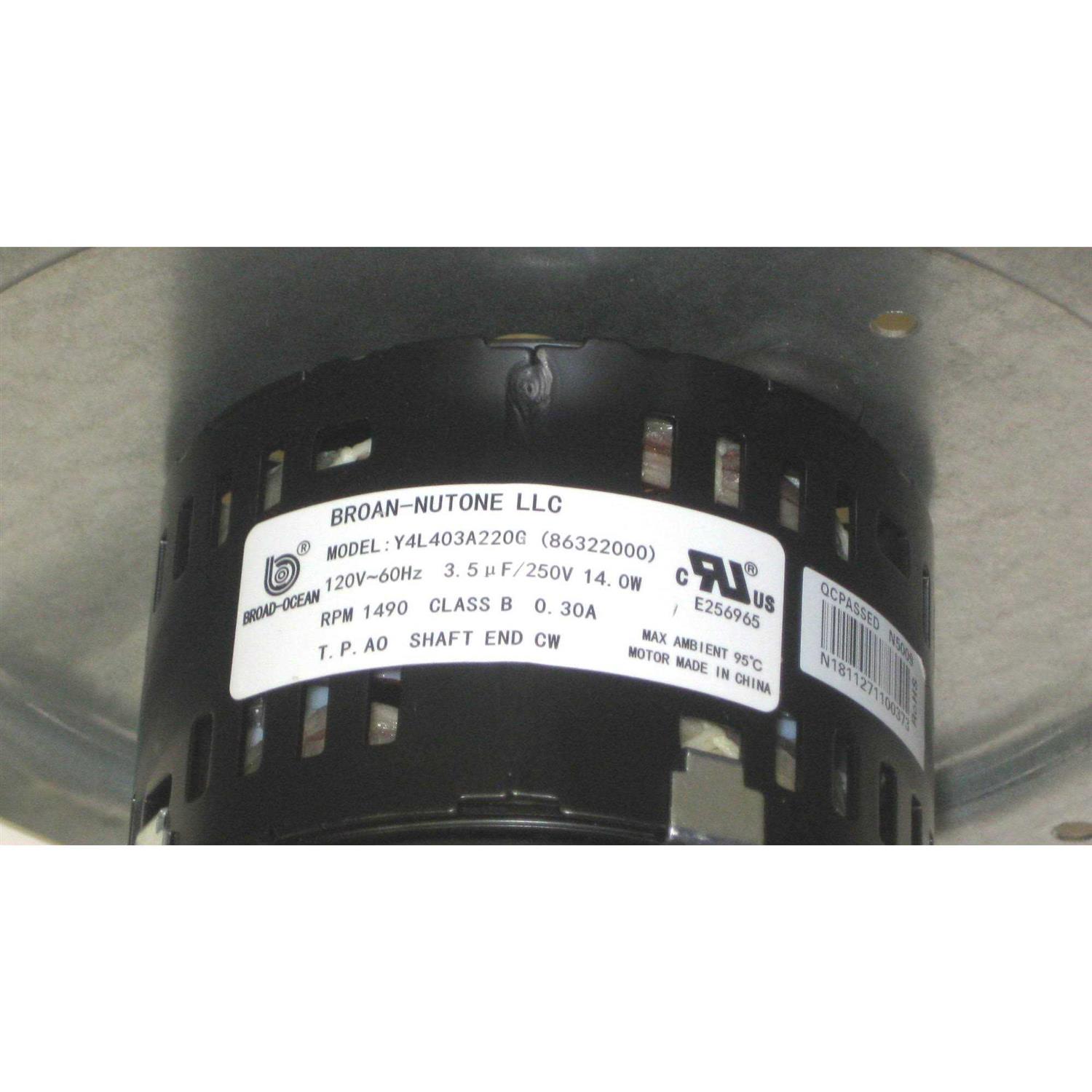 NuTone 0696B000 Motor Assembly for QT100 and QT110 Series Fans - Image 3