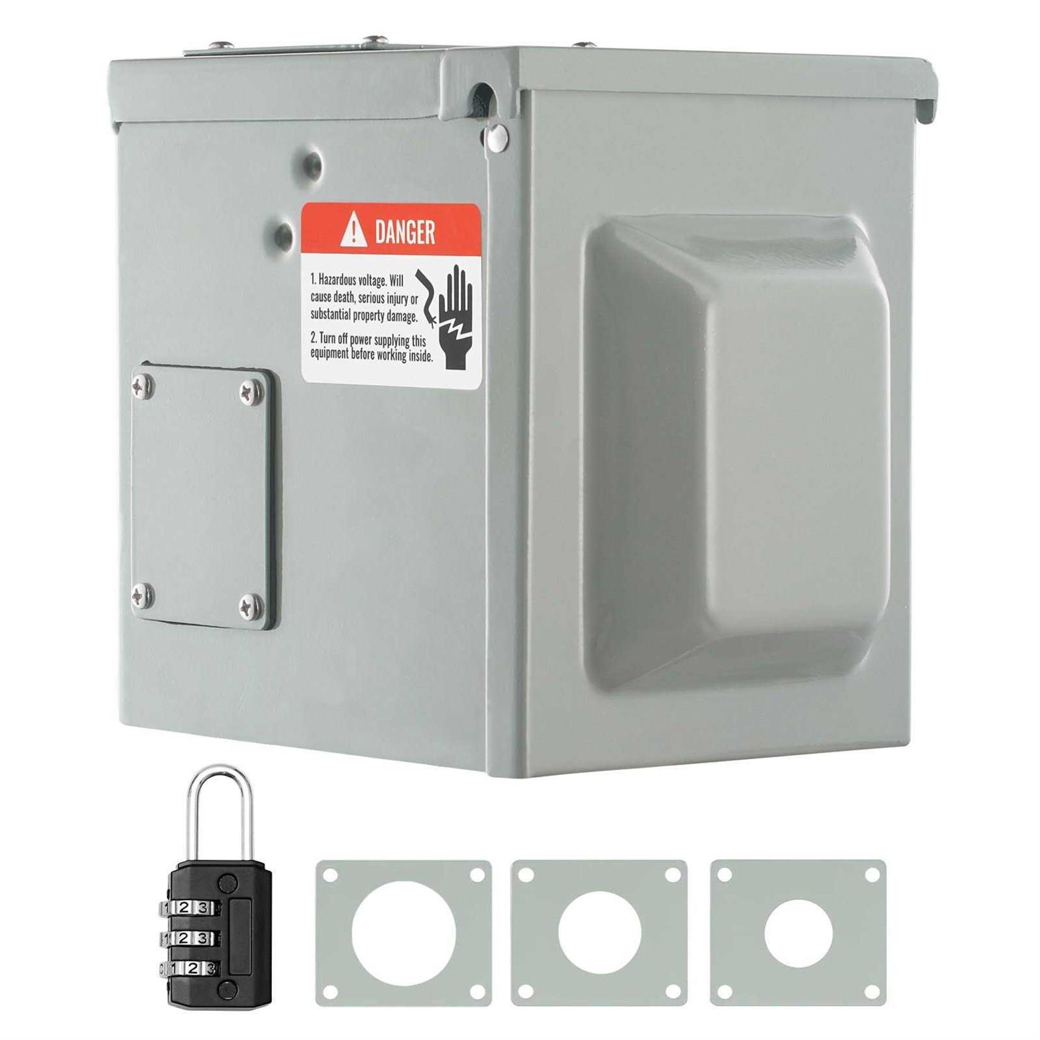 VEVOR 30 Amp RV Power Outlet Box 125/250 Volt Enclosed Lockable Outdoor RV Receptacle Box - Image 4