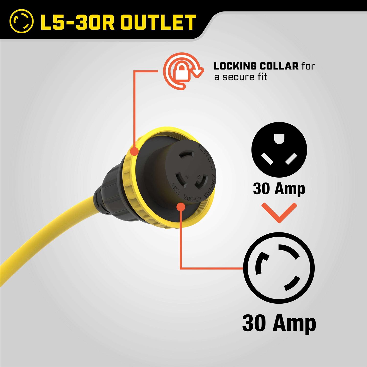 Champion Power Equipment 30-Foot 30-Amp RV Generator Power Cord 100827 - Image 3