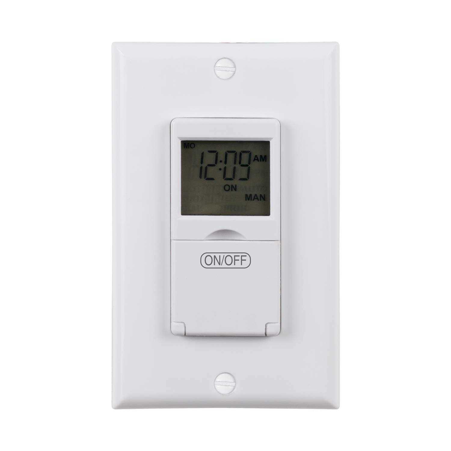 BN-link 7 Day Programmable In-Wall Timer Switch for Lights, Fans and Motors, Single Pole and 3 Way Both Use