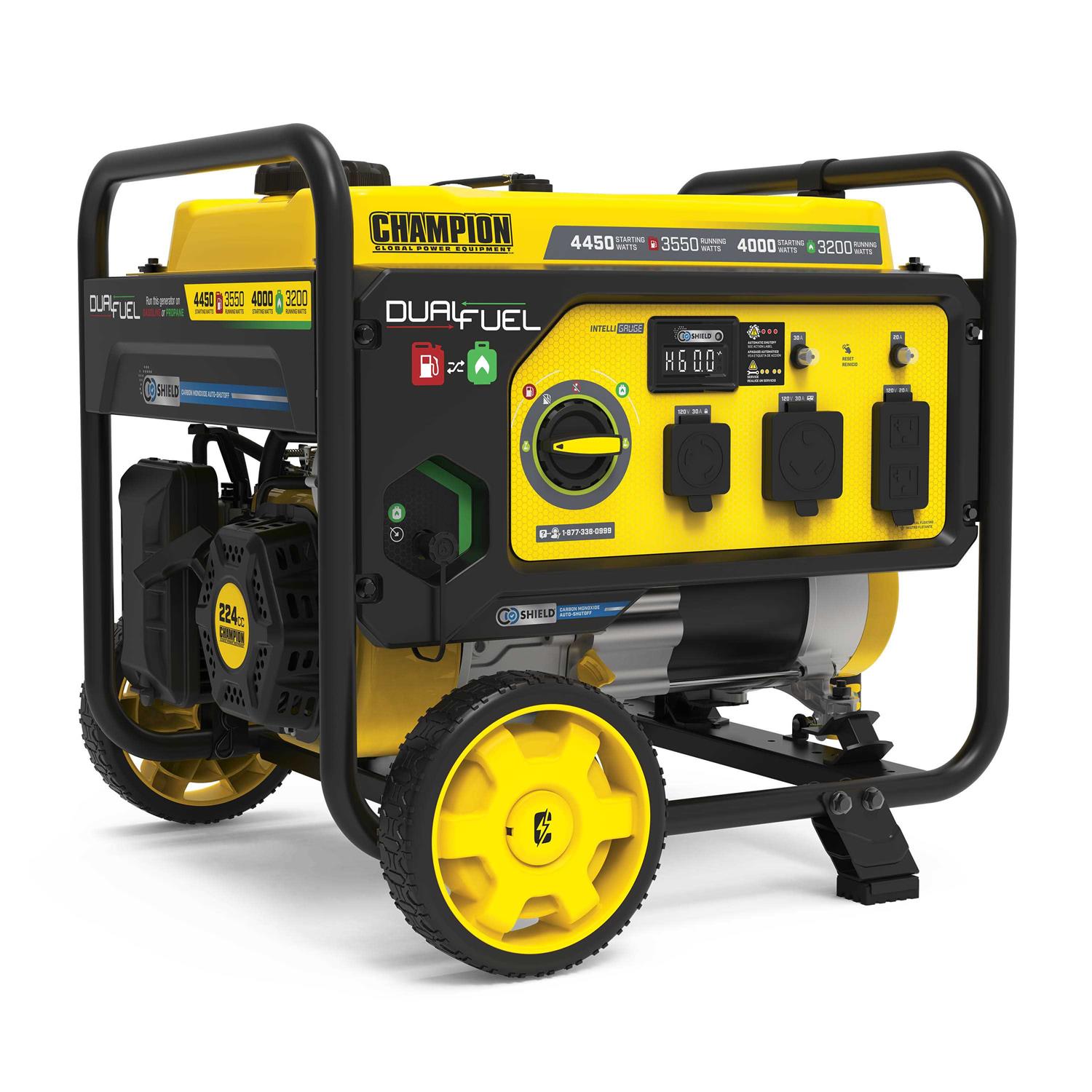 Champion 3550-Watt RV Ready Dual Fuel Portable Generator with Co Shield