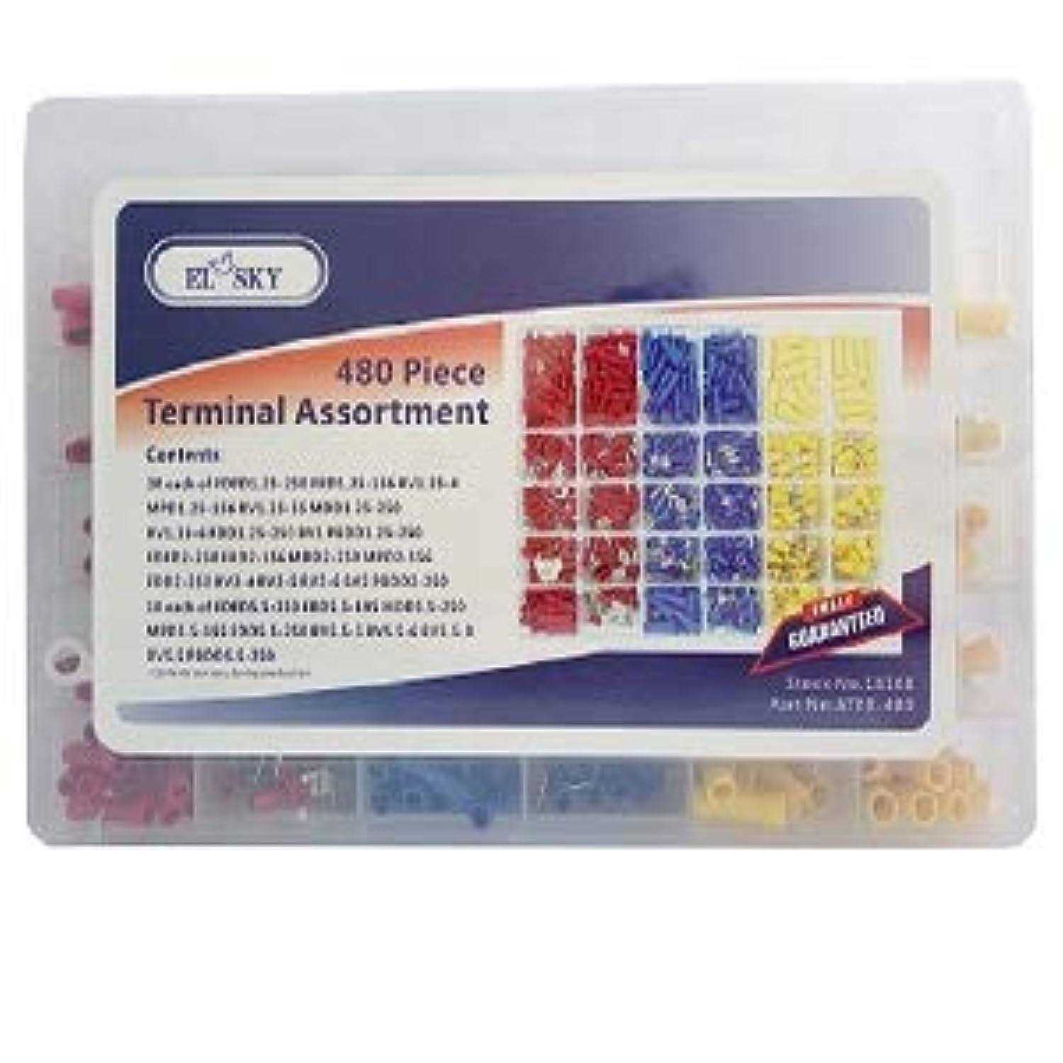 EL-SKY 480pcs Premium Quality Insulated Electrical Wire Terminals Mixed Assorted Lug Kit,Electrical Crimp Connectors Spade Set with Case - Image 4