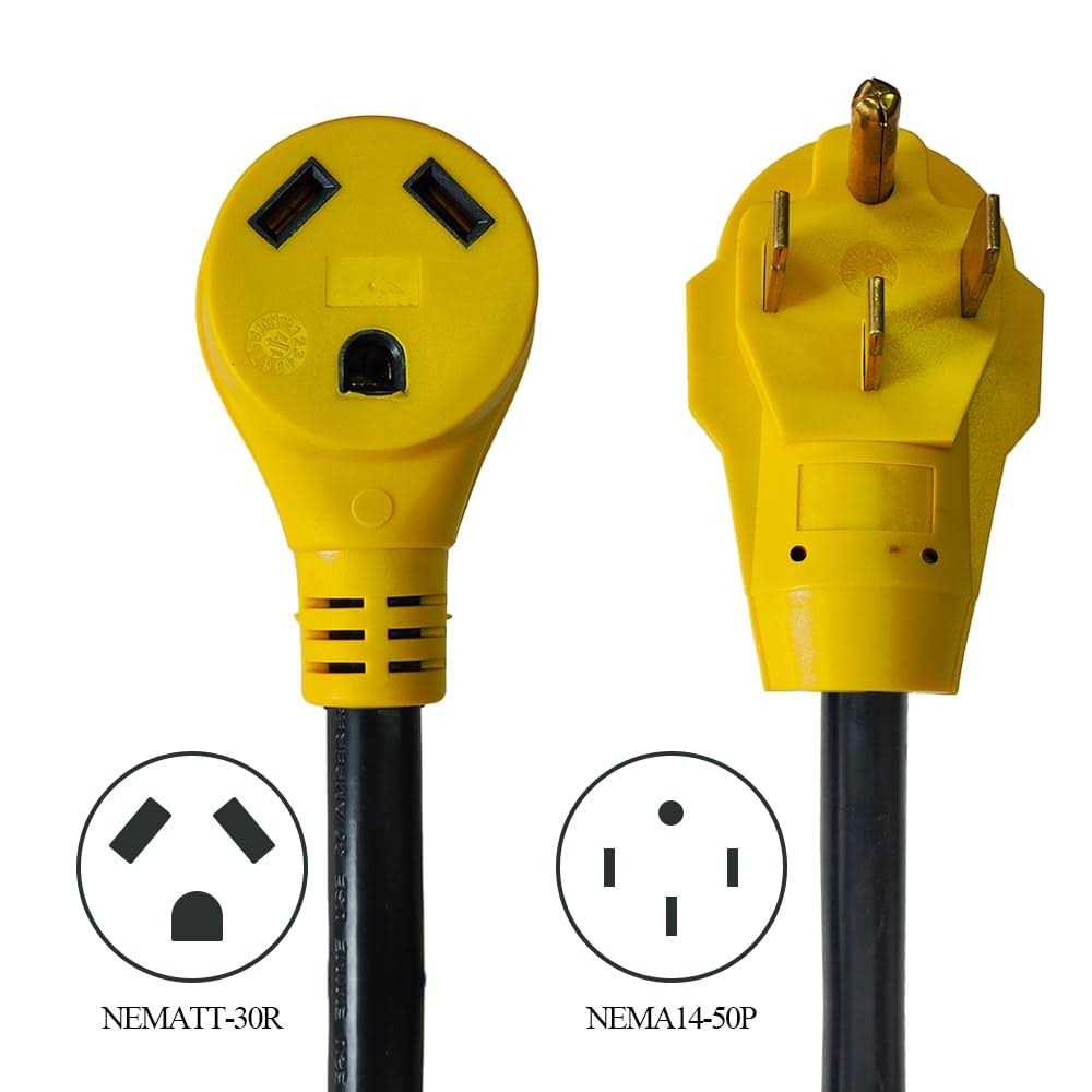 Rv Power Adapter Camper Cord-50amp Male to 30amp Female,12inch,10/3 Stw - Image 2