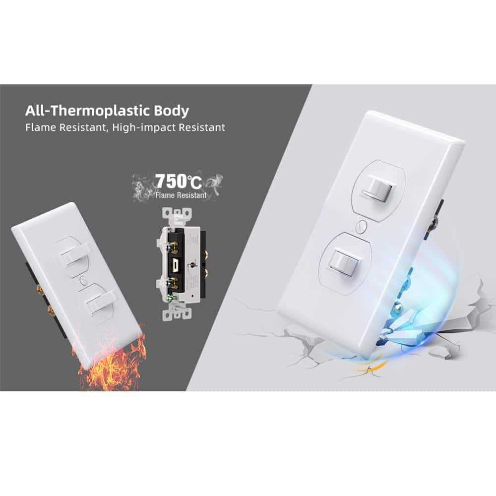 ELEGRP 15 Amp Combination 2 Single Pole Toggle Switches - Image 3