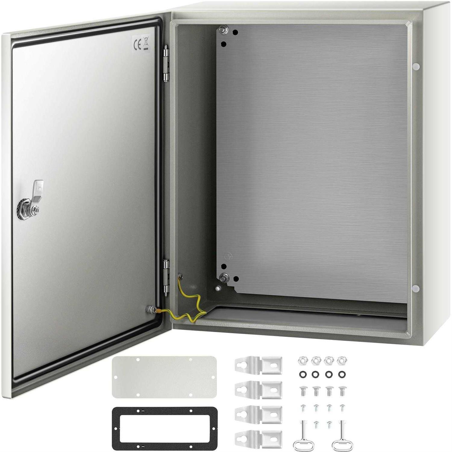 VEVOR NEMA Steel Enclosure 20 x 16 x 8'' NEMA 4X Steel Electrical Box IP66 Waterproof & Dustproof Outdoor/Indoor Electrical Junction Box DQXJSTCFS50X40X20V0
