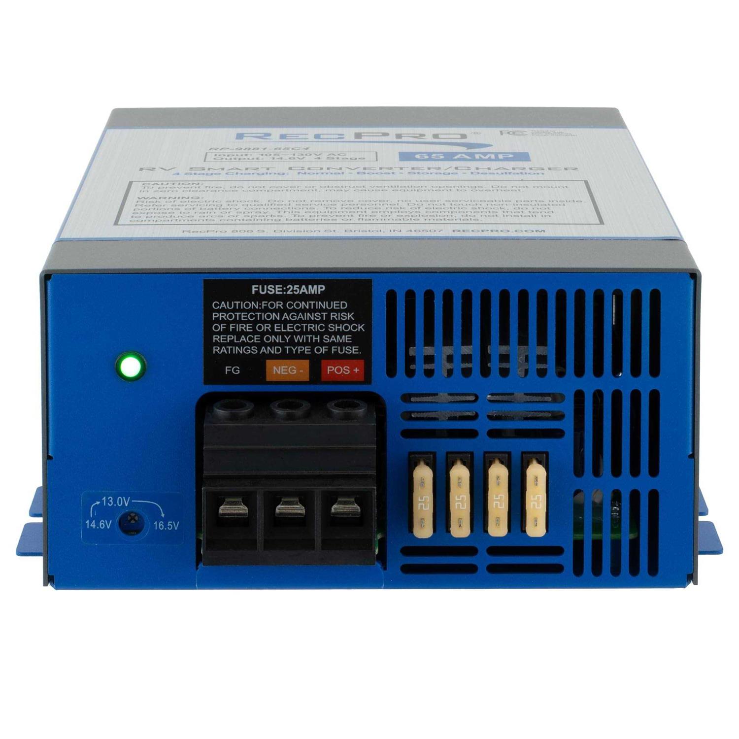 RecPro RV Converter 65 Amp RV Power Converter & Battery Charger 4 Stage Smart Charging - Image 4
