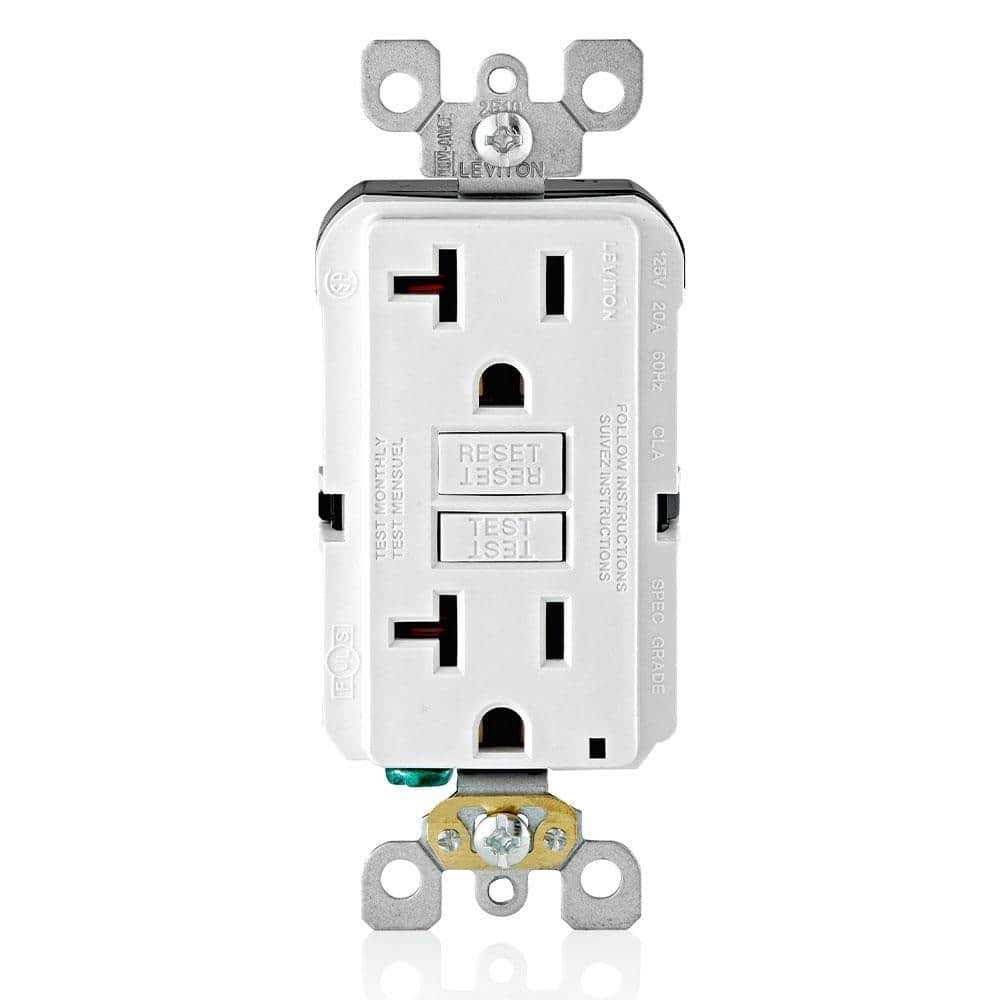Leviton 20 Amp 125-Volt Duplex Self-Test Slim GFCI Outlet