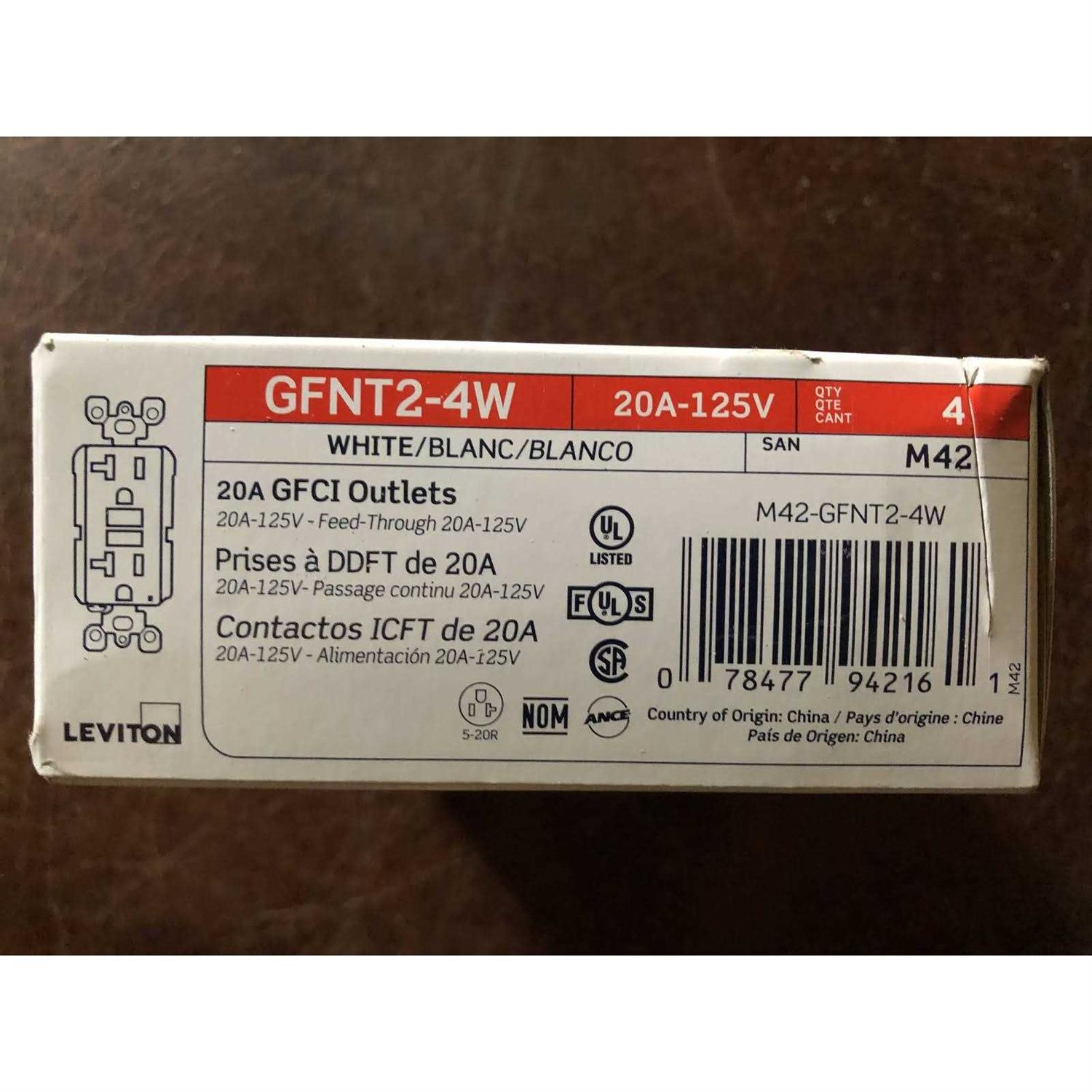 Leviton 20 Amp 125-Volt Duplex Self-Test Slim GFCI Outlet - Image 3