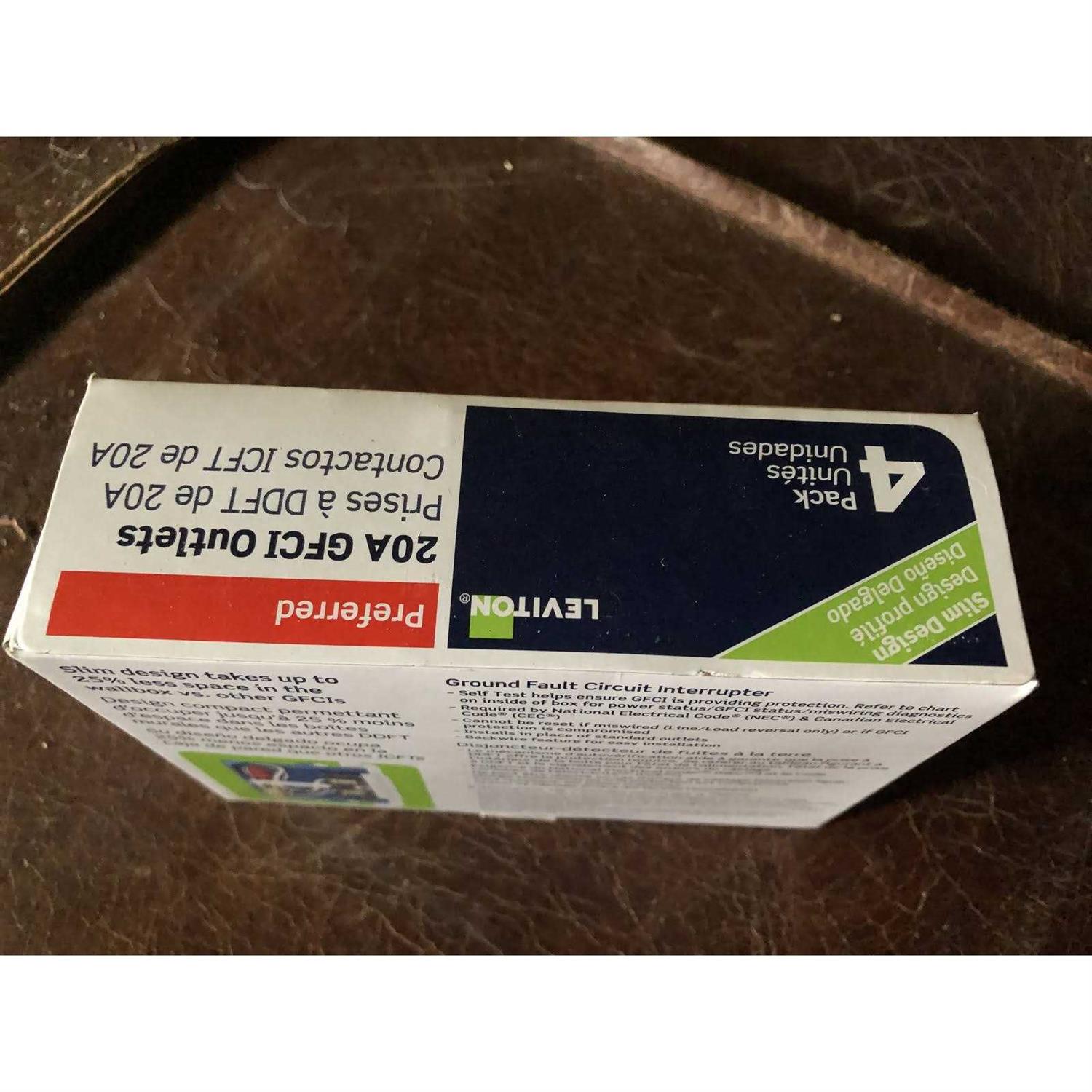 Leviton 20 Amp 125-Volt Duplex Self-Test Slim GFCI Outlet - Image 5