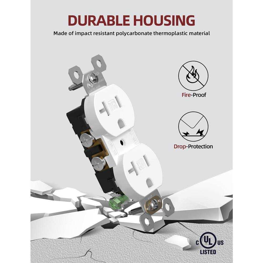 Aida Duplex Electrical Receptacle Outlets 20Amp 125V Wall Outlet - Image 3