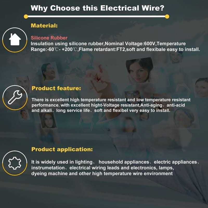 Haerkn awg Silicone Electrical Wire 2 Conductor Parallel Wire line 200ft Gauge Soft and Flexible Hook Up Oxygen Free Stranded - Image 3