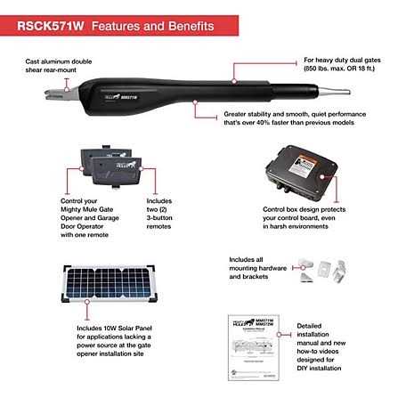 Mighty Mule Single Swing Heavy-Duty Rancher Solar Panel Gate Opener Kit for Gates up to 18 ft. L or 850 lb - Image 5