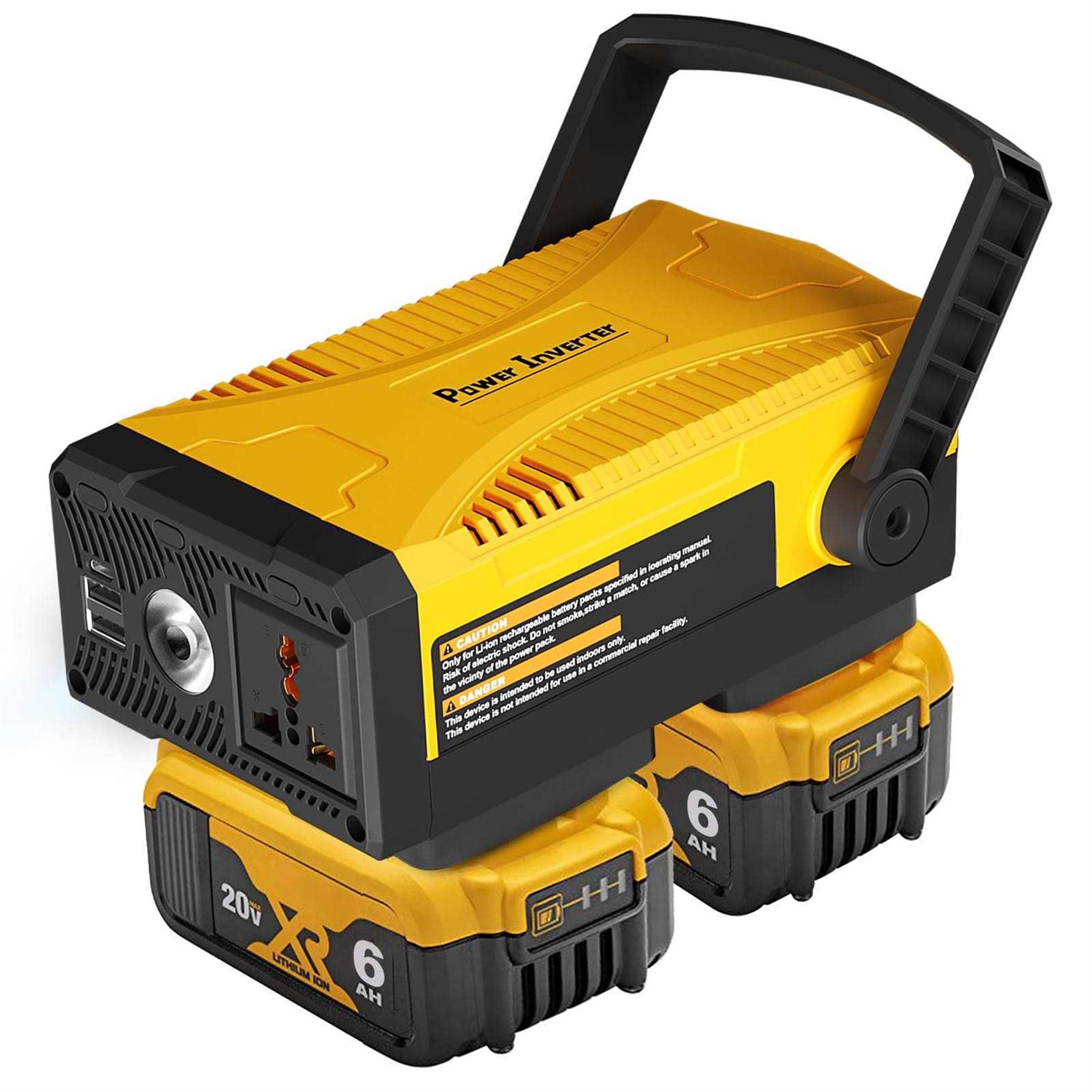 Sunmily Upgrade 300w Portable Power Supply Inverter Compatible with Dewalt 20v Battery