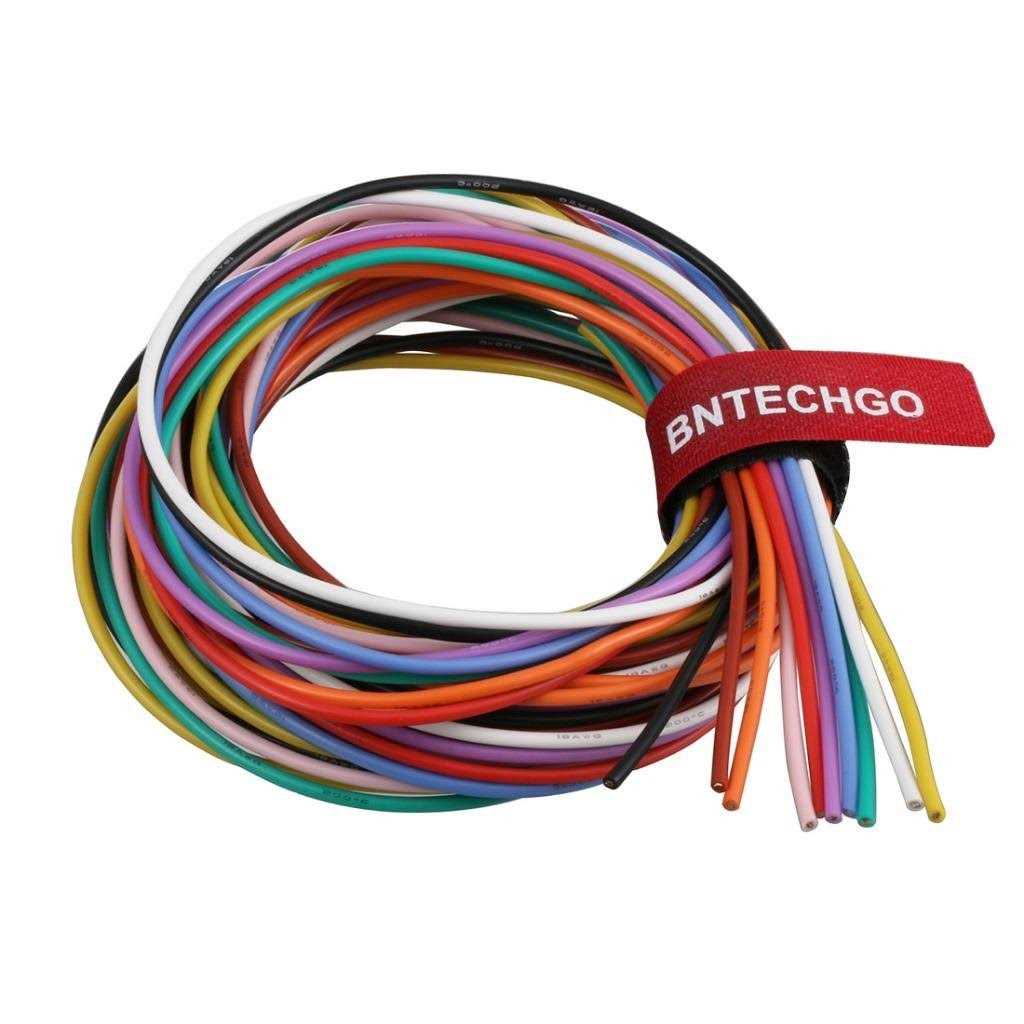 BNTECHGO Gauge Silicone Wire Kit 10 Color Each 10 ft Flexible AWG Stranded Tinned Copper Wire
