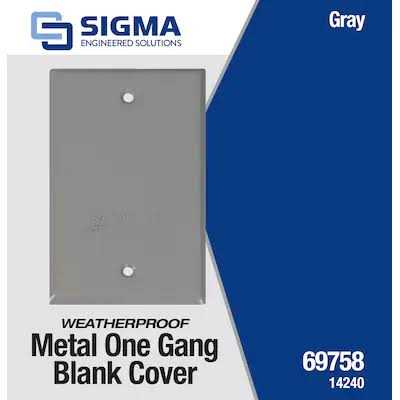 Sigma Electric Gray 1 gang Blank Cover - Image 5