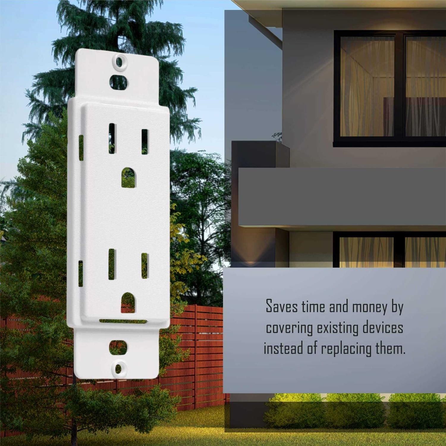 TayMac Adapter Plate Masque 5000 Series White 1 gang Plastic Duplex AD20W - Image 3