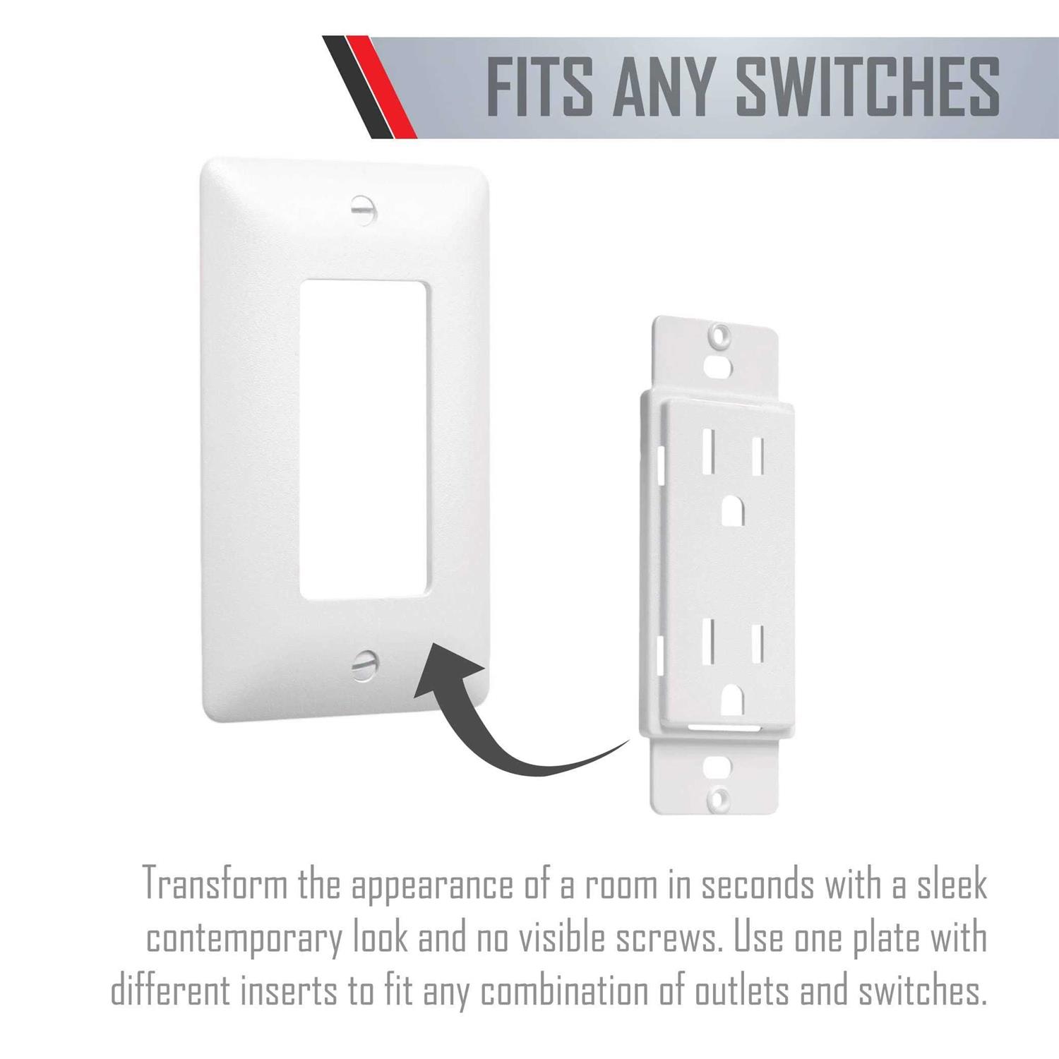 TayMac Adapter Plate Masque 5000 Series White 1 gang Plastic Duplex AD20W - Image 5
