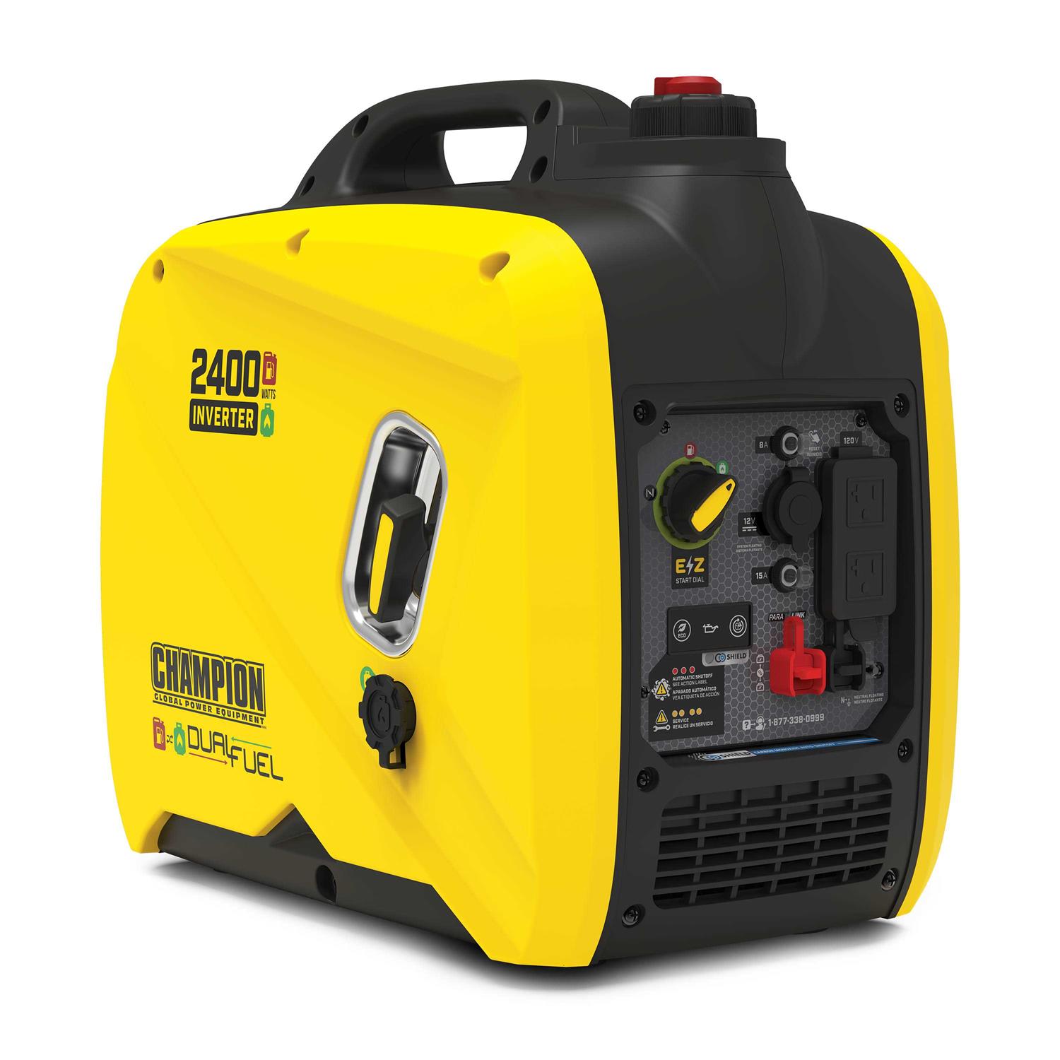Champion Power Equipment 2400W Portable Dual-Fuel Inverter Generator with CO Shield