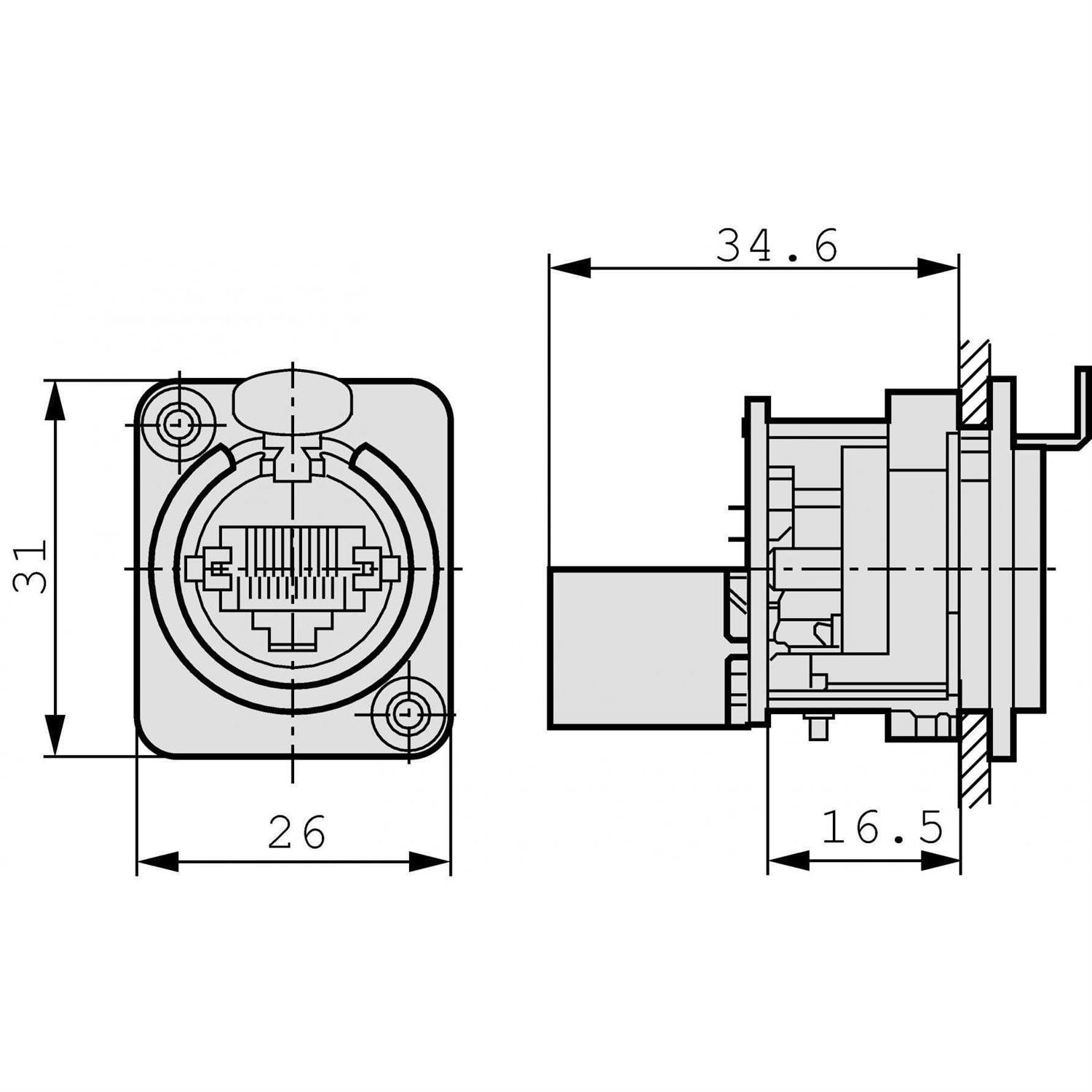 Neutrik NE8FDP-B RJ45 etherCON Feedthrough Receptacle - Image 5