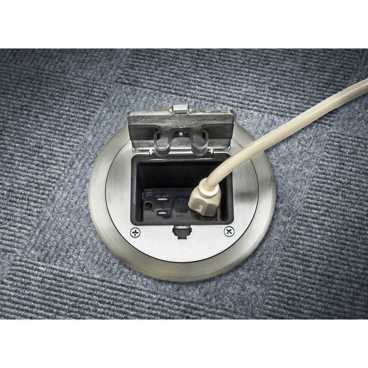 Hubbell RF406ALU Floor Box Flange and Door - Image 2