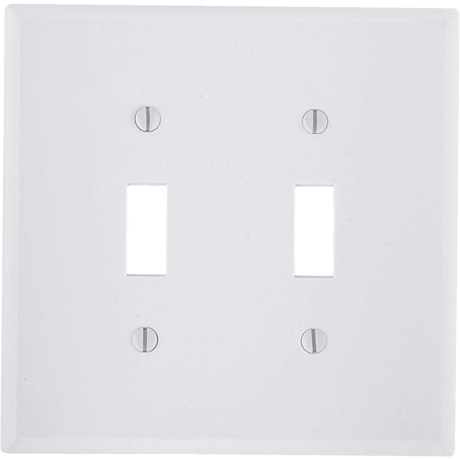 Leviton 88009 2-Gang Toggle Switch Wallplate
