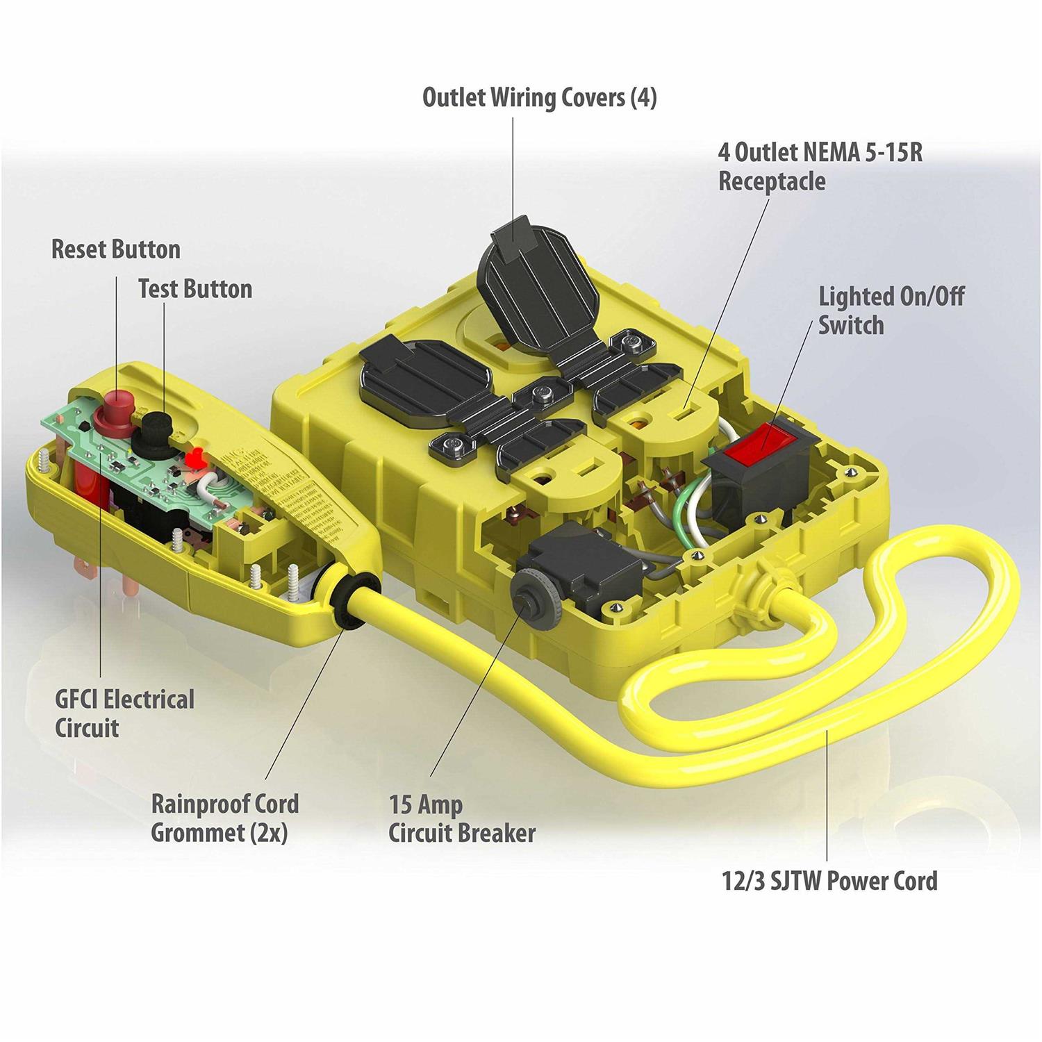 Tower Manufacturing 30434052 GFCI Quad Outlet Box - Image 2