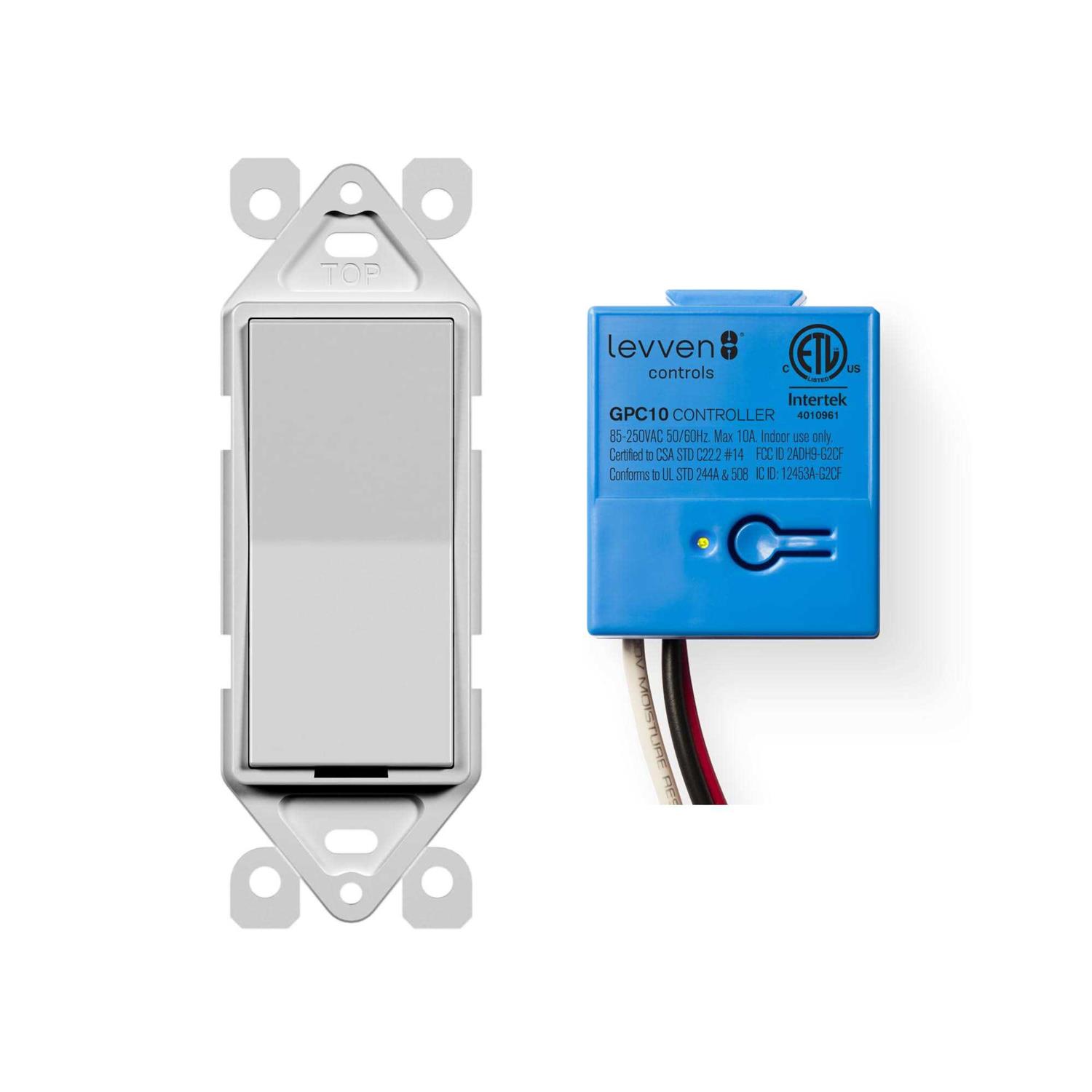 Levven Single-Pole On/Off Wireless Switch Kit Decora Style Switch