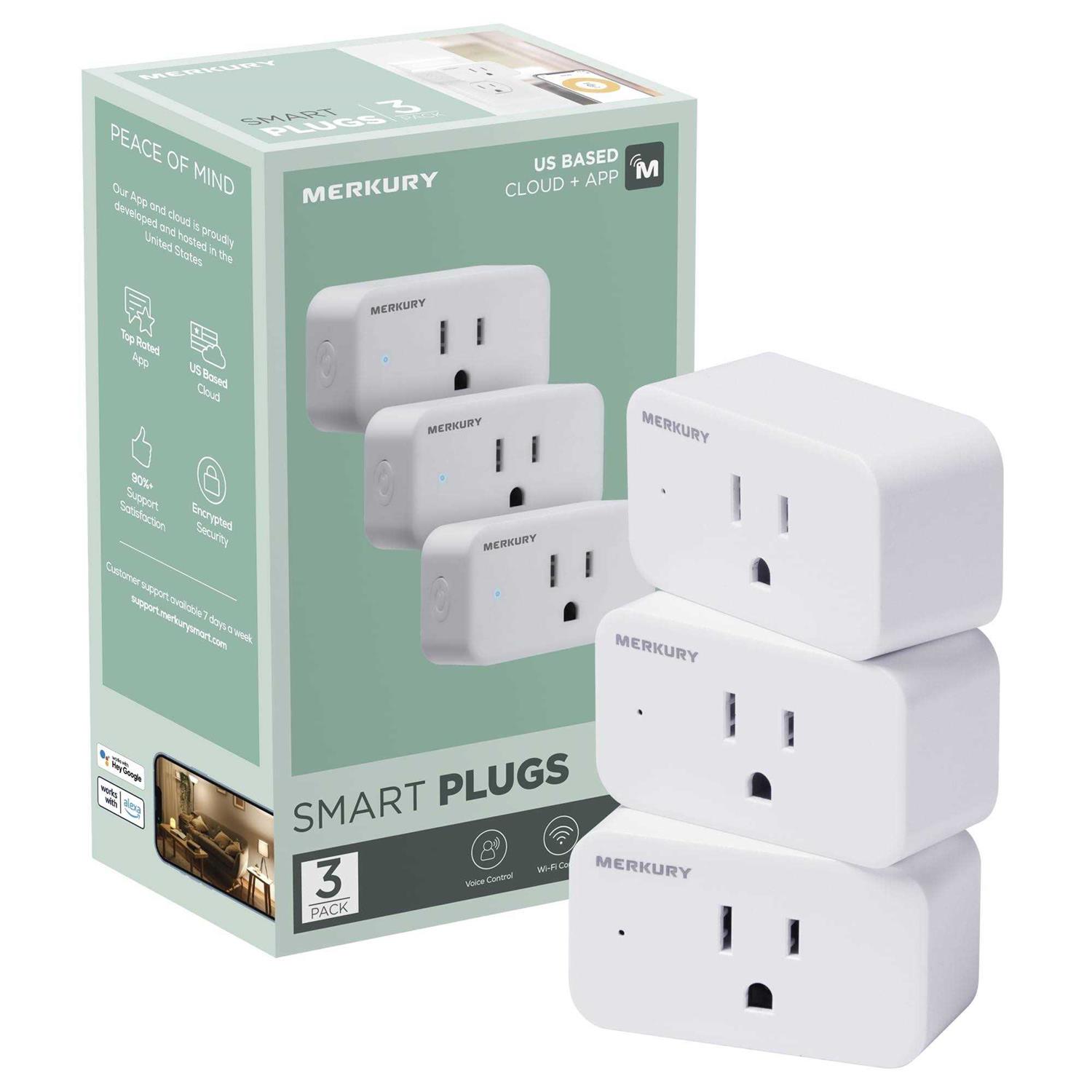 Merkury Innovations Smart Plug Compatible with Alexa & Google Assistant