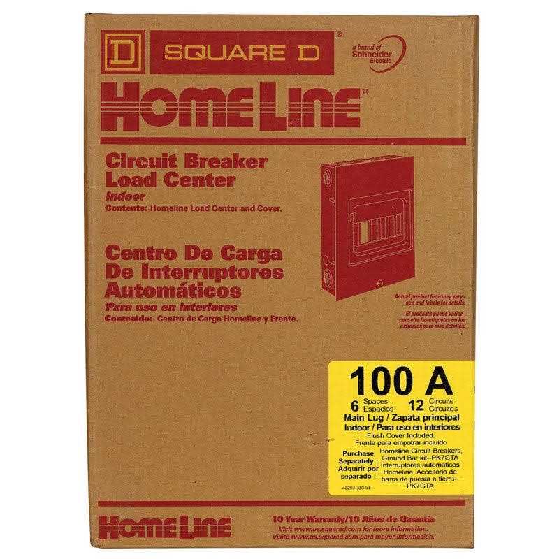 Square D Homeline Indoor Main Lug Load Center 100 HOM612L100FCP - Image 2