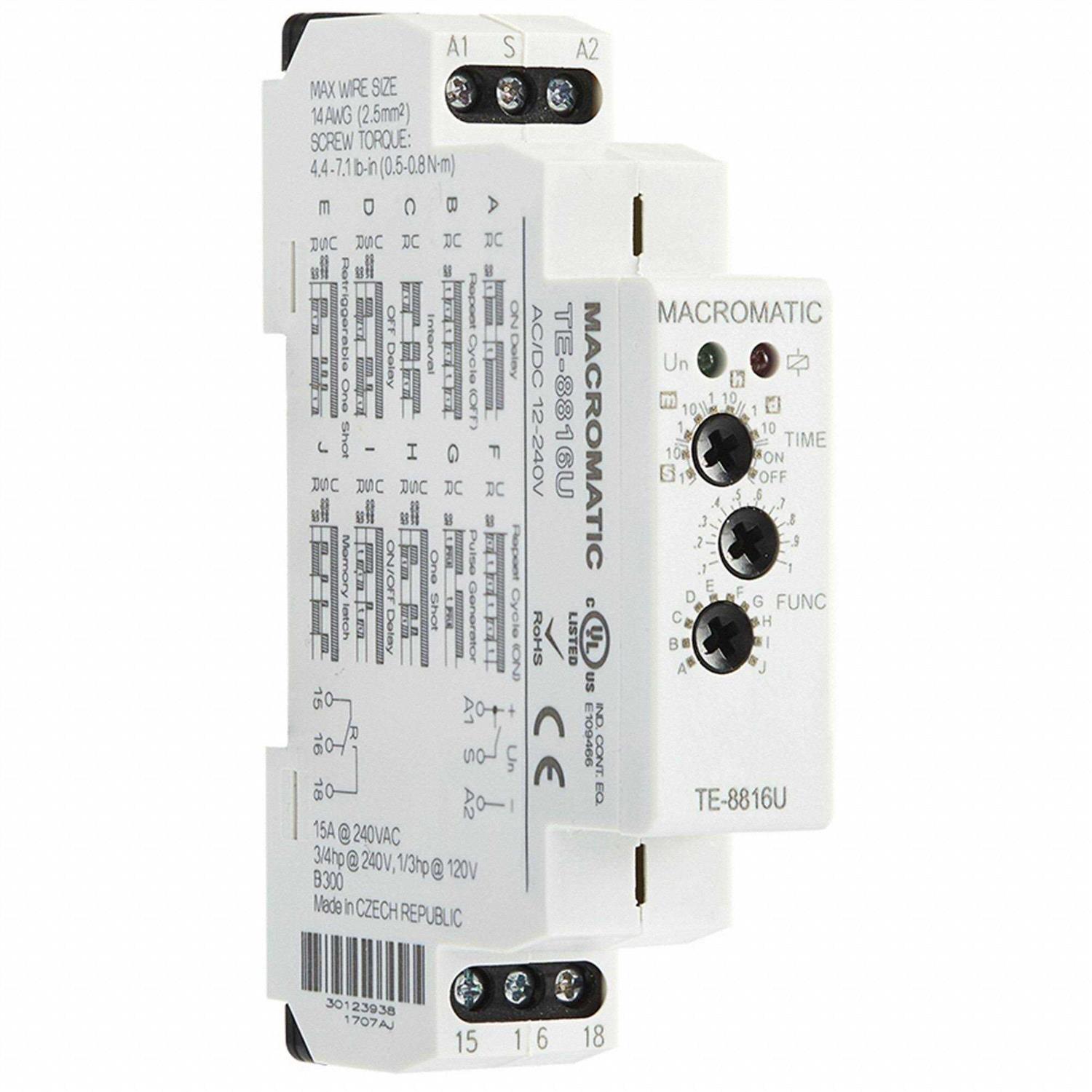 Macromatic TE-8816U MultiFunTimeDelayRelay