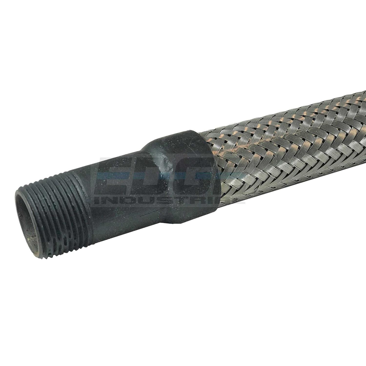 EDGE INDUSTRIAL INDUSTRIAL GRADE HEAVY DUTY FLEXIBLE METAL HOSE CONNECTOR MALE NPT ENDS STAINLESS
